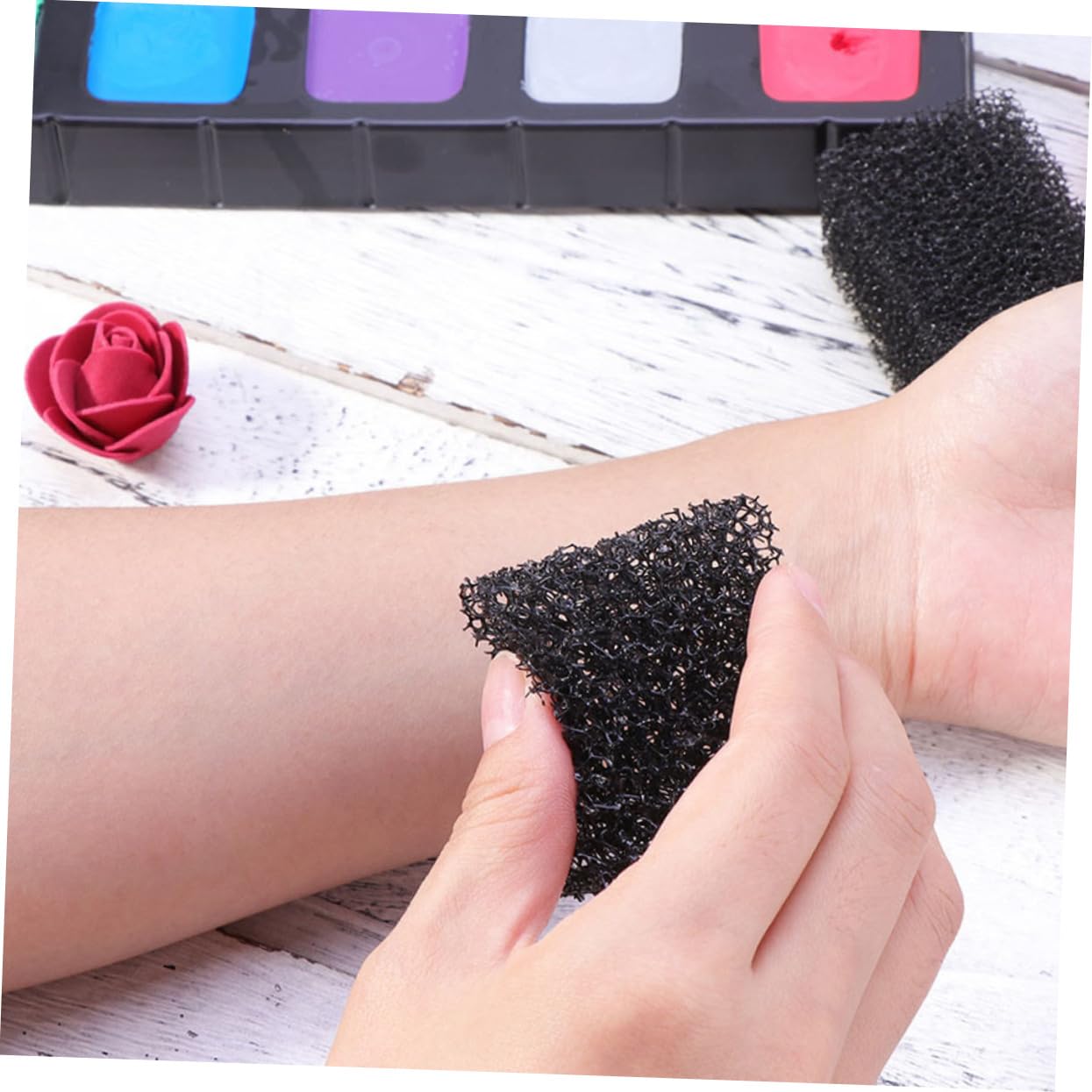 FRCOLOR 32stücke Schwarze Makeup Schwämme Für Halloween Professionelle -schwämme Für Wunden Narben Und Stoppeln Für Special Effects Und Kreative Makeup-anwendungen