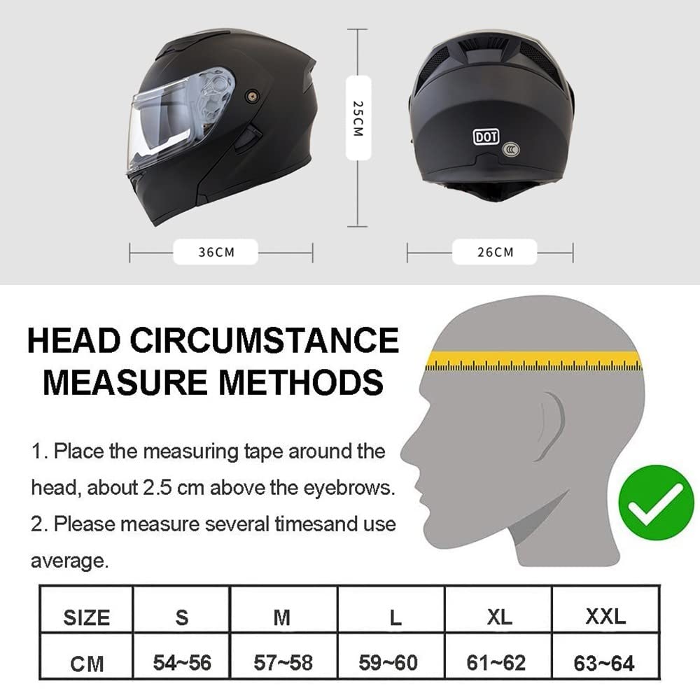 Casco Bluetooth para Moto Casco Modular Abatible con Doble Visera, Auriculares con Aprobación ECE para Respuesta Automática, Casco Integral para Adultos Hombres Mujeres, S-XXL