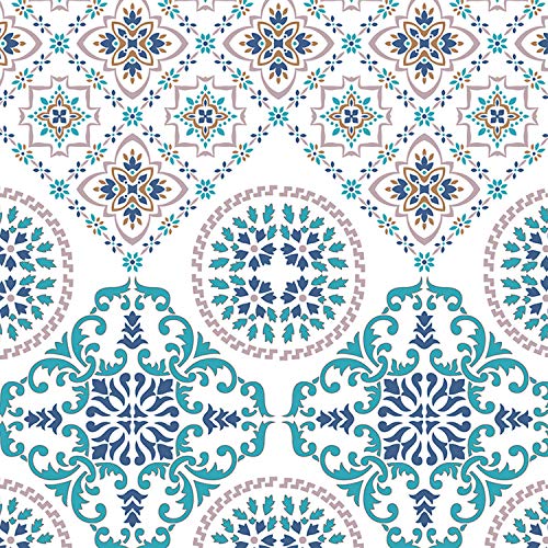 Image of Spaces Atrium 144 TC 100% Cotton Queen Size Double Bedsheet with 2 Pillow Covers ( 88 inch X 108 inch Inches) - Turkish Blue (ATR-7)