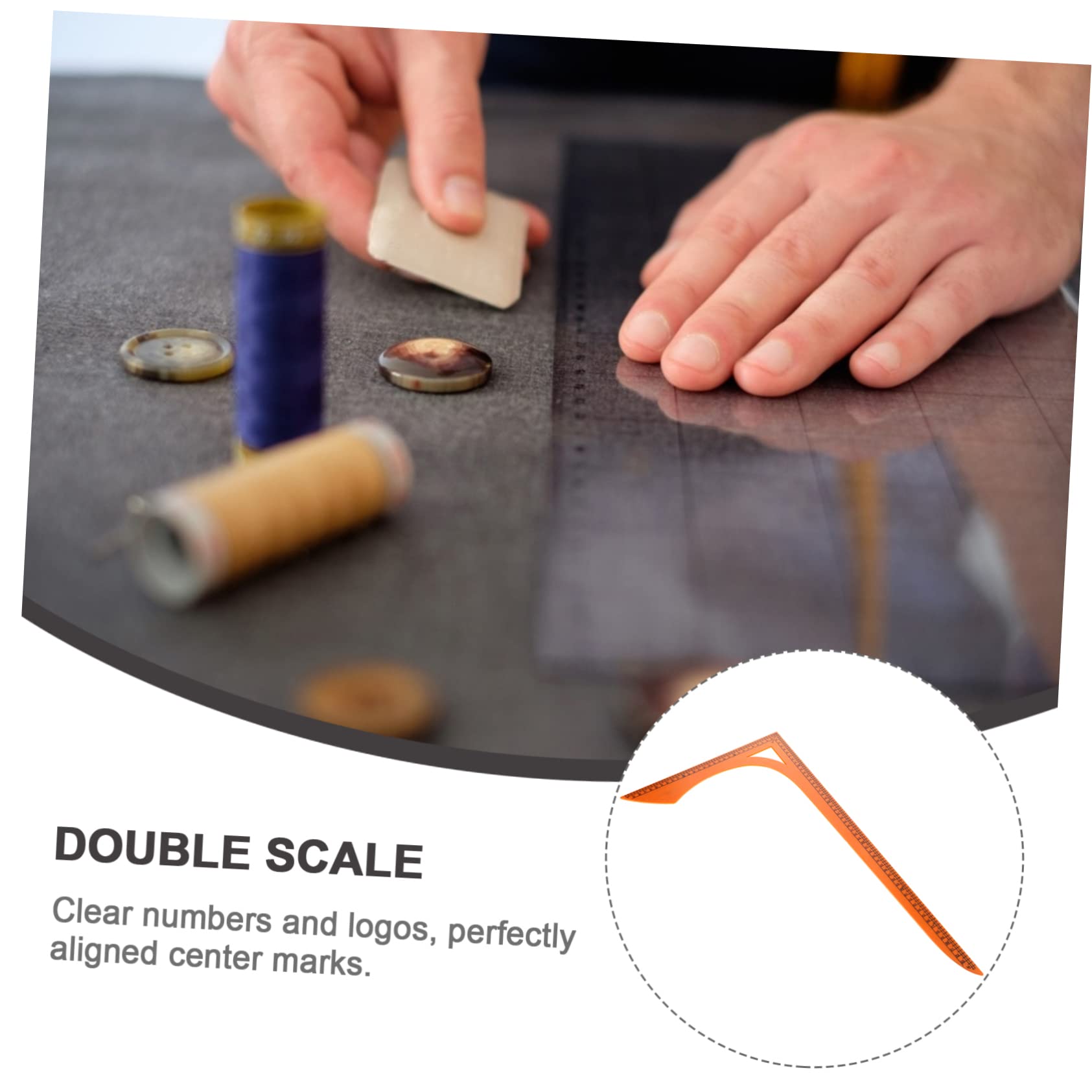 Gatuida Regla de Costura en Forma de L para Confección de Ropa, Plástico Resistente Escala Clara Rebabas para Trabajo Manual y Patchwork