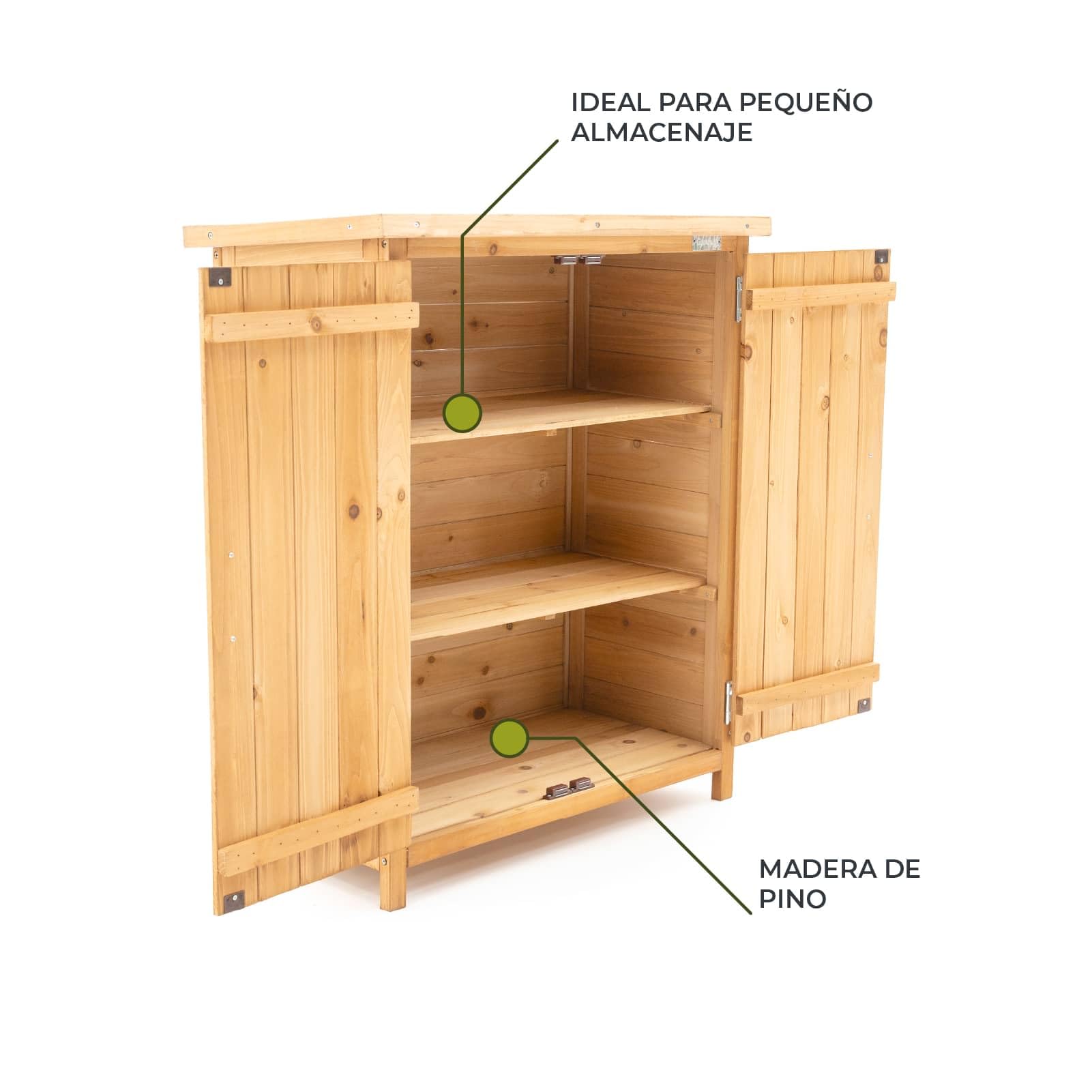 Gardiun KNH1098 - Armario de Madera Exterior ABBY 75x40 x90 cm