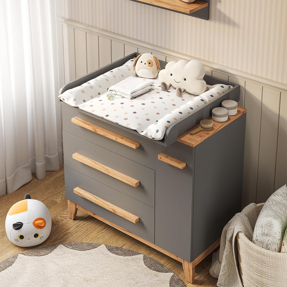 VitaliSpa Fasciatoio Malia Grigio Artisan 98 x 98 cm con cassetti