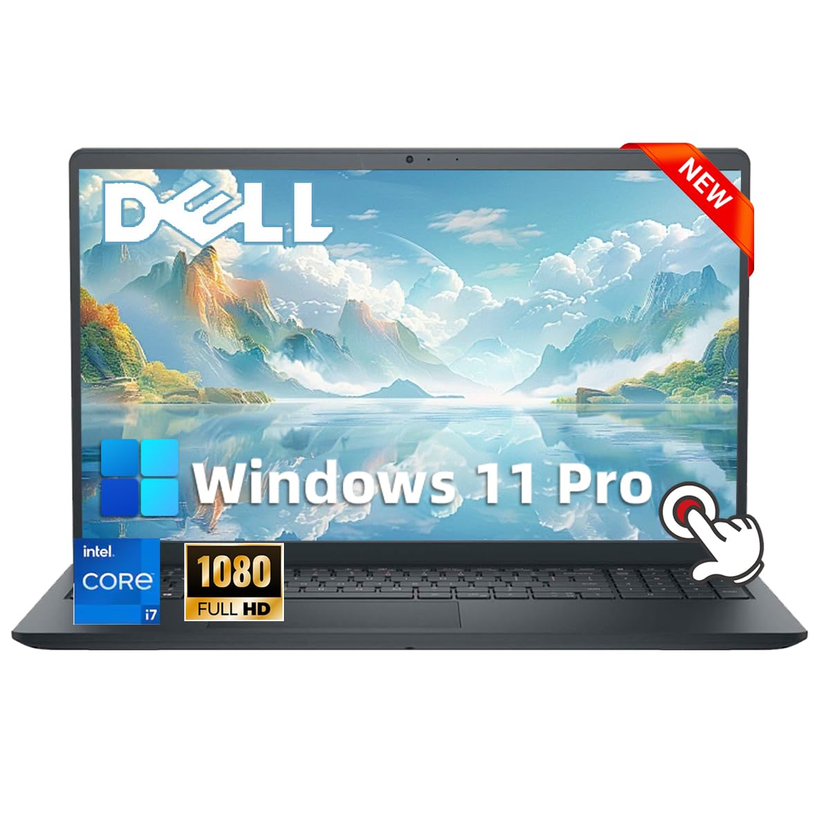 dell 15.6 touchscreen business laptop - 15.6" fhd touch display, intel 10-core i7-1355u, intel uhd graphics, wi-fi 6, windows 11 pro, type-c, 32 gb ram, 1 tb ssd, black
