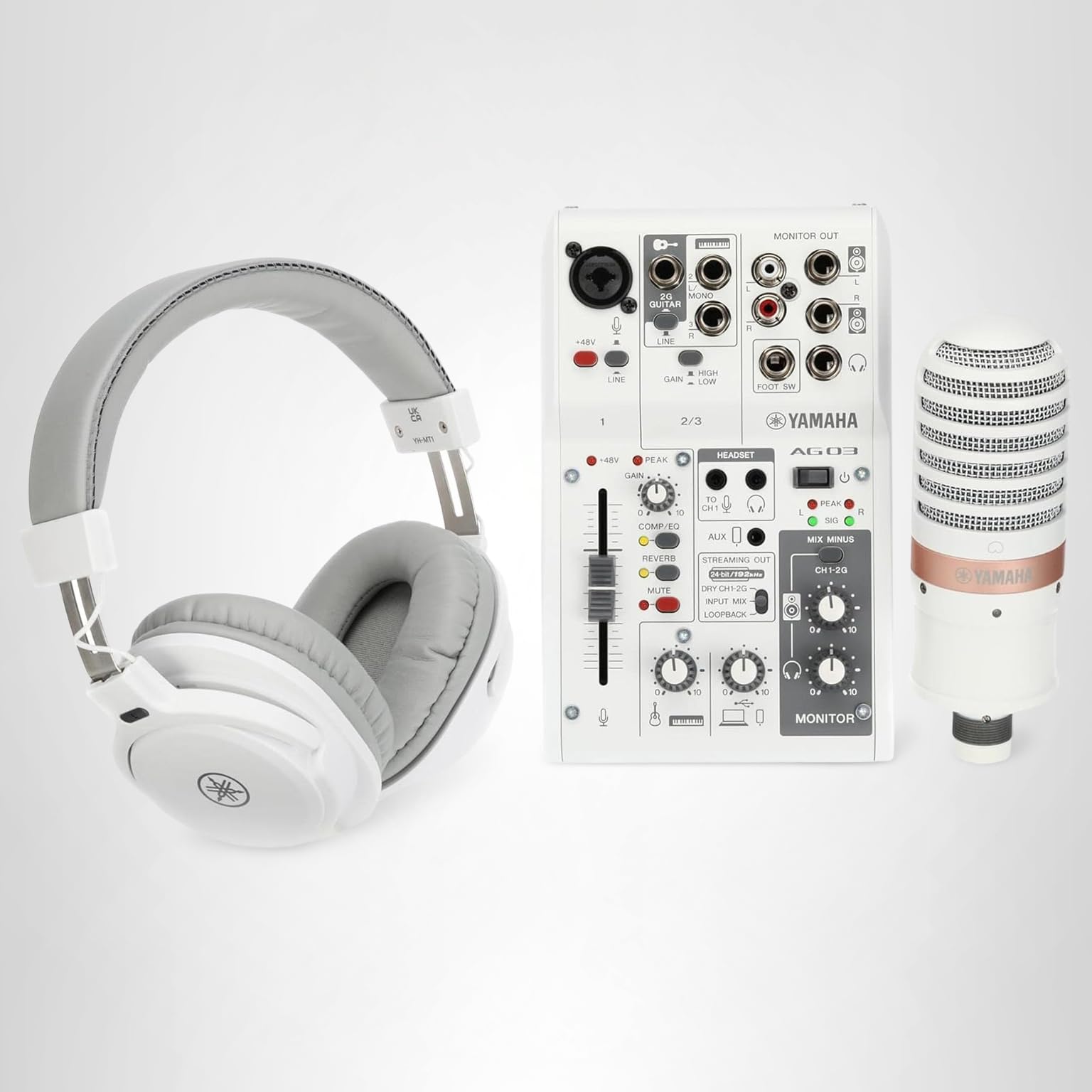 Amazon.com: Yamaha AG03MK2 White Live Streaming Kit with mixer/USB