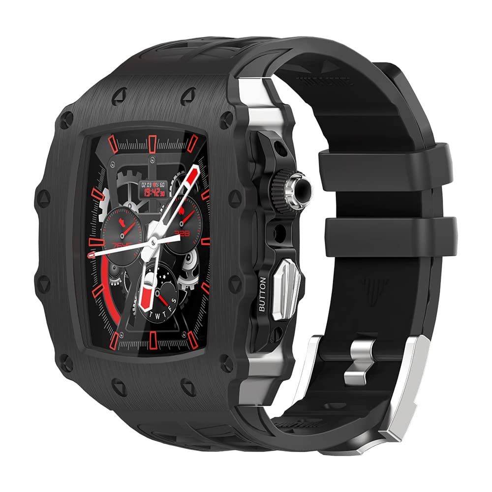 Kit modification Apple Watch 8 7 bracelet caoutchouc boîtier métal 45mm - 8