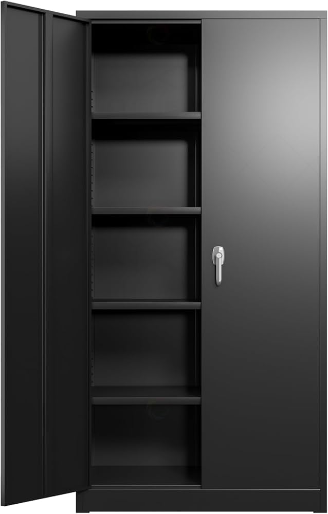 user_8d85b756　様　お伺い家具 Amazon.com: Waqiv Black Iron Metal Lockable Storage Cabinet