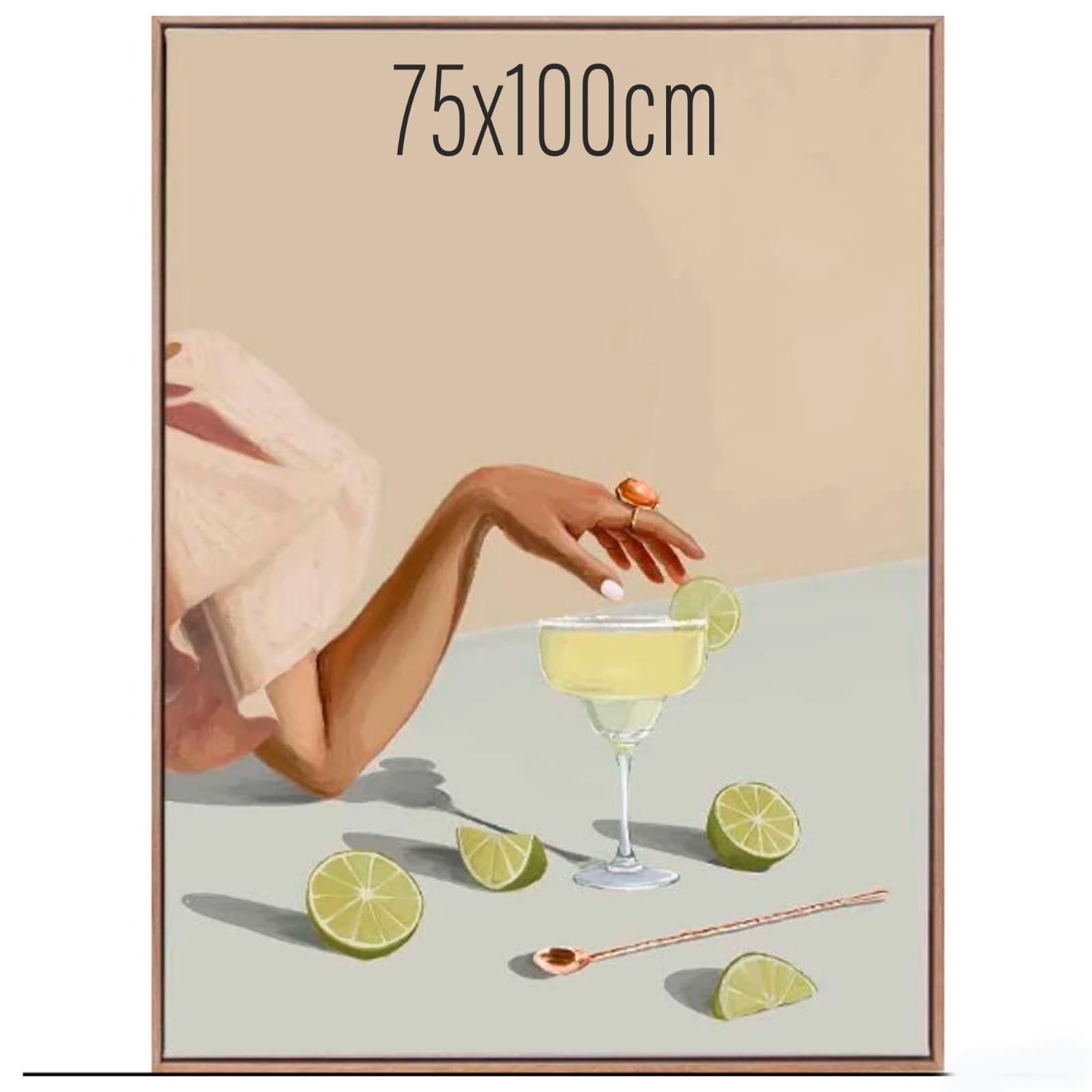 Large Poster Frame 75x100cm Wall Photo Frame Acrylic Plexiglass Pictures Frame 75x100cm for Wall Decoration (Oak, 75 x 100 cm)