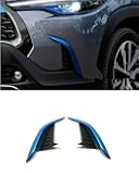 ANUNFRRE Car Accessories Fit for Toyota Corolla cross 2022-2024 ABS (Blue Black) Front Fog Light Lamp Frame 2pcs