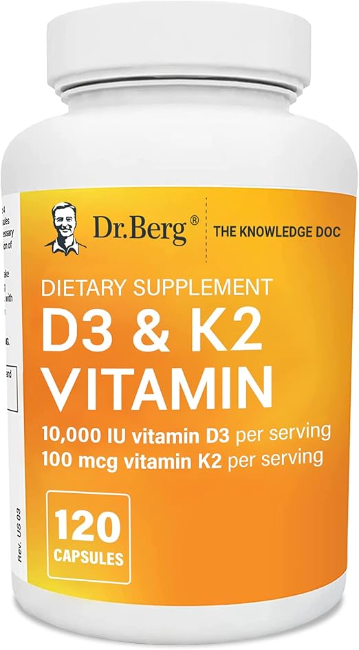 Amazon.com: Dr. Berg's Vitamin D3 K2 w/ MCT Oil - Includes 10,000 IU of ...