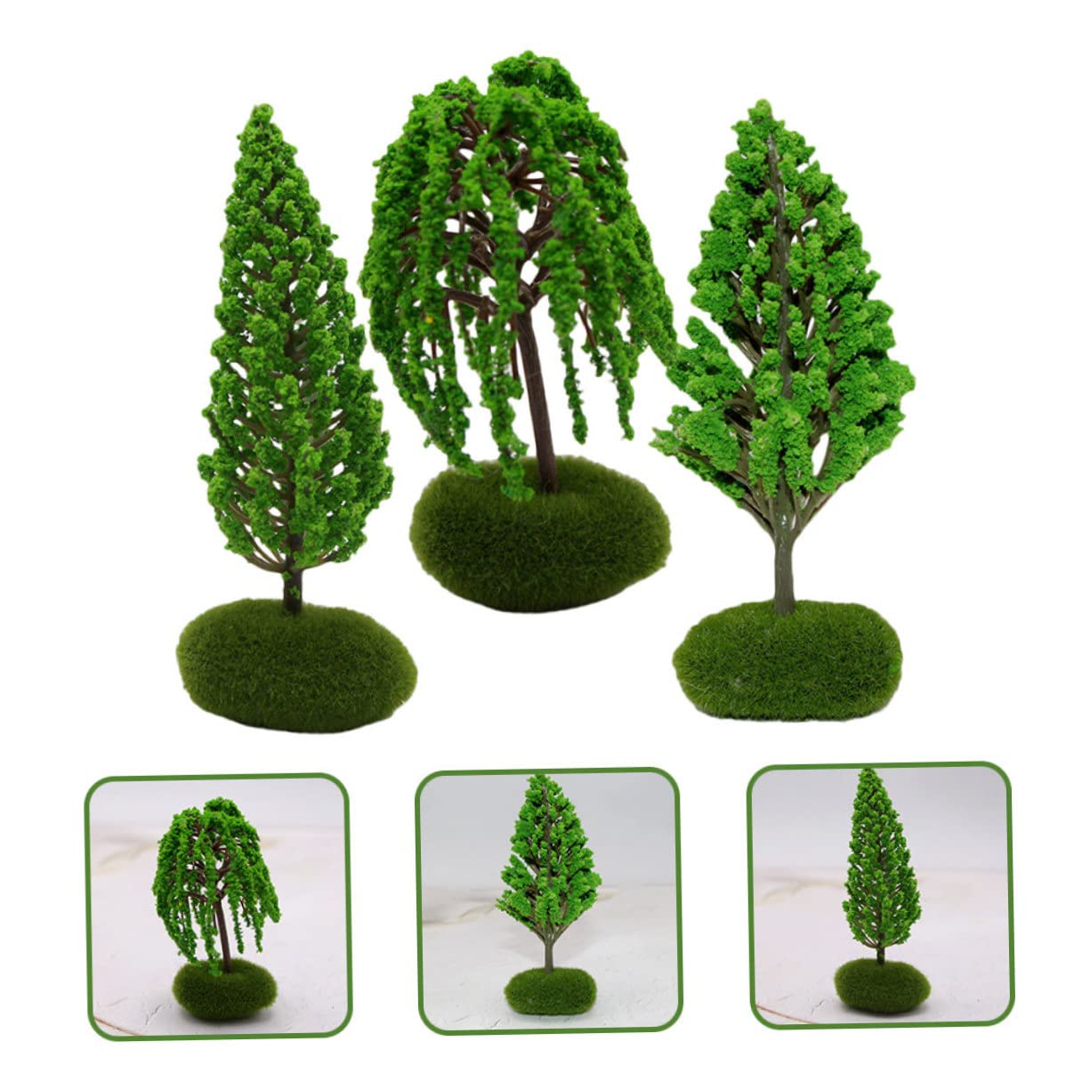 STOBOK 4 Zestawy Miniaturowe Drzewa Uliczne Model Mini Drzewa Do Dekoracji Mini Drzewa Do Modeli Architektonicznych 6 Sztuk * 4