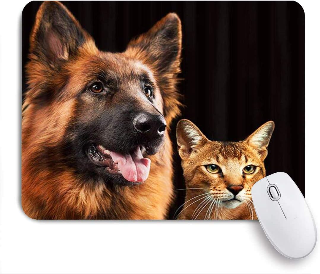 Amazon Niesikklaマウスパッド ジャーマンシェパードの犬と猫 ゲーミング オフィス最適 おしゃれ 防水 耐久性が良い 滑り止めゴム底 ゲーミングなど適用 用ノートブックコンピュータマウスマット Niesikkla マウスパッド 通販