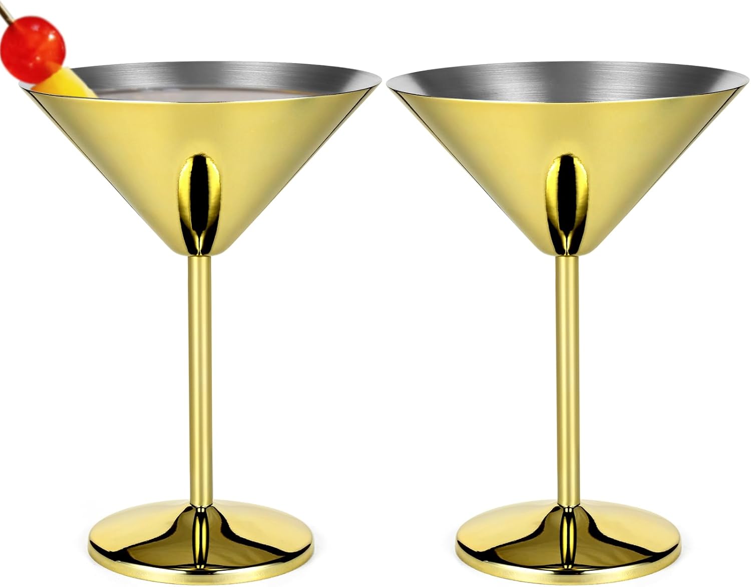 Ihvewuo 2 Pack 18oz Gold Stainless Steel Wine Glasses, Unbreakable - View #7