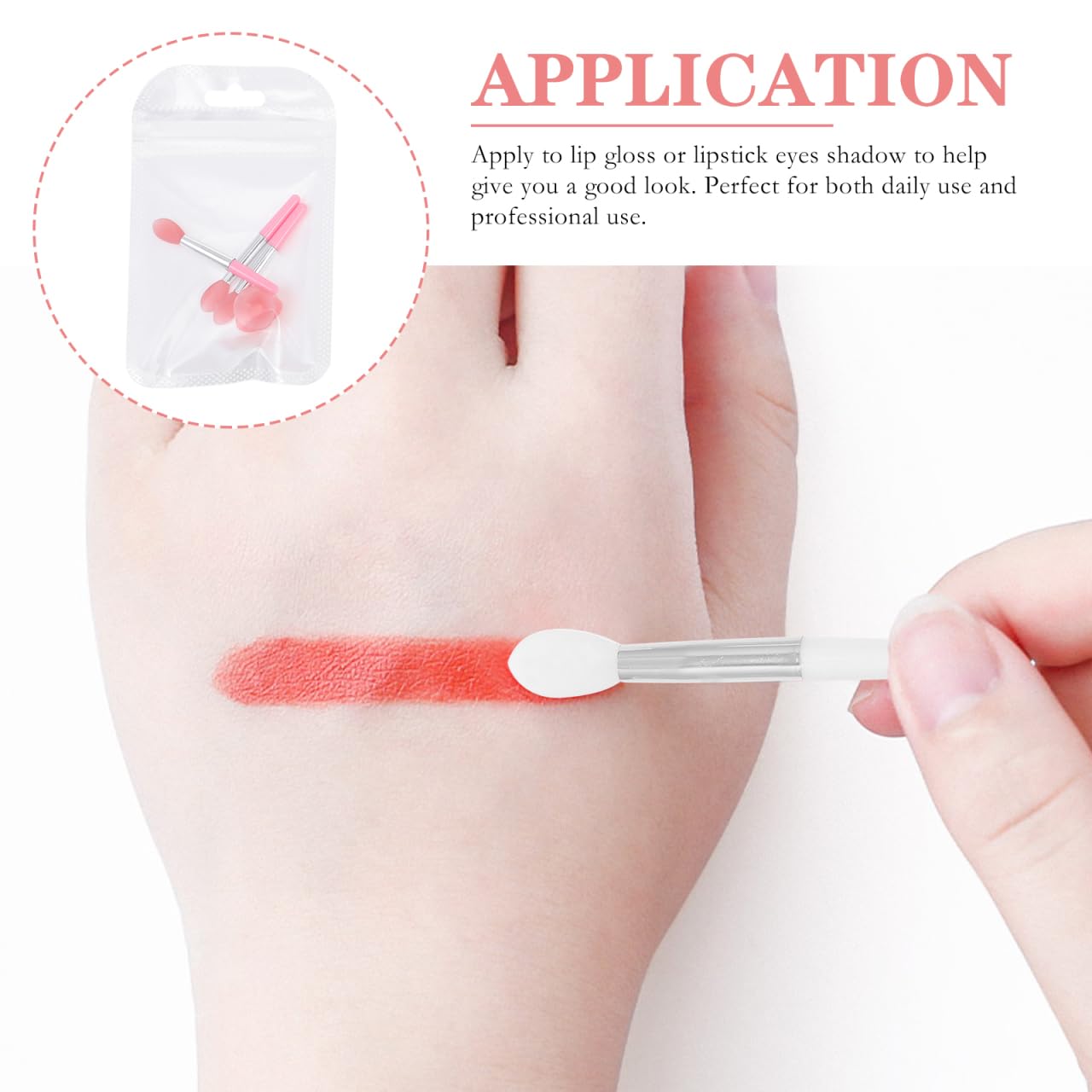FRCOLOR Lip Mask Applicator Set including Silicone Soft Heads for Smooth Lip Color Application and Liquid Cosmetics 2 Sets for Daily and Professional Makeup Use - Image 4