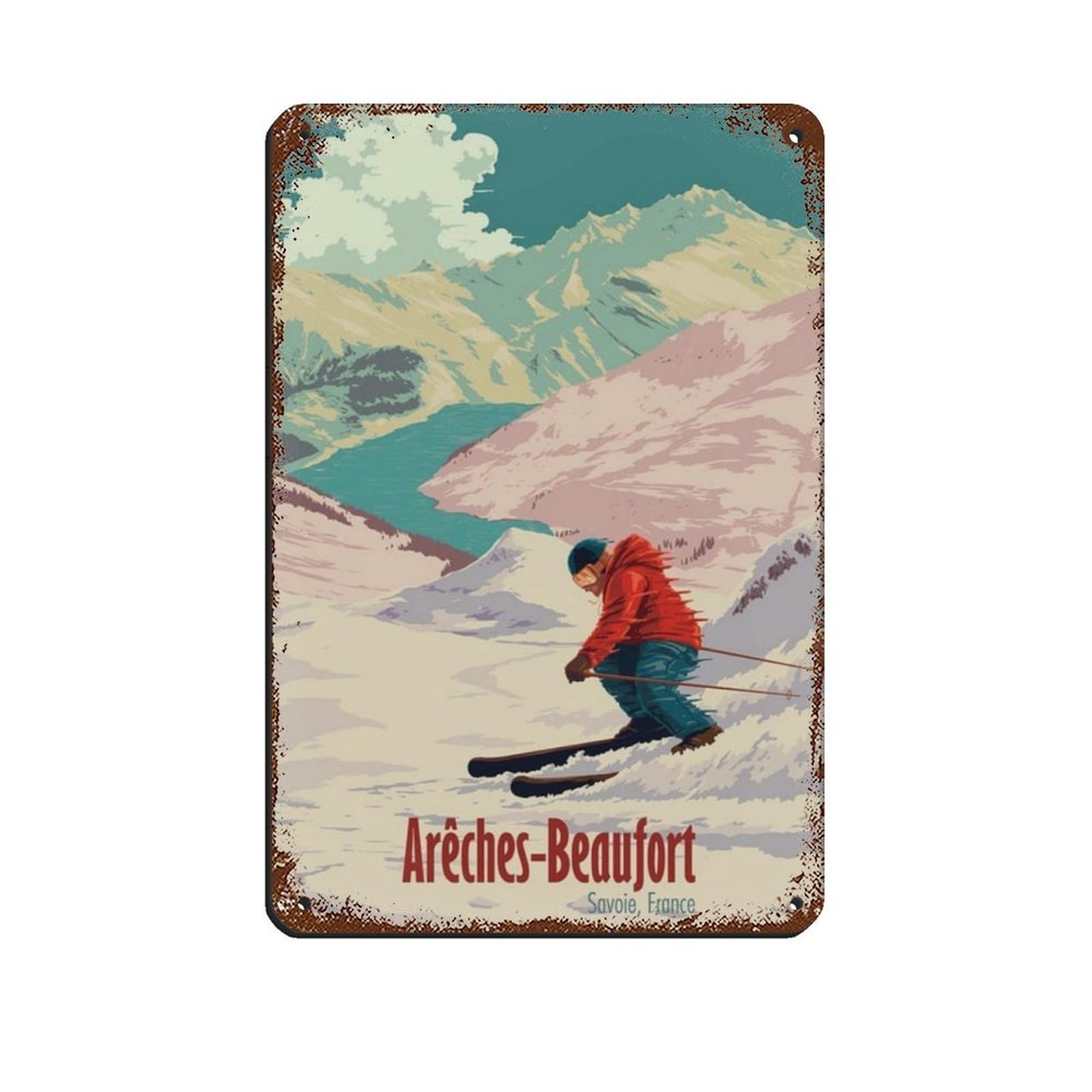 Poster métal Arêches-Beaufort décoration vintage haute qualité