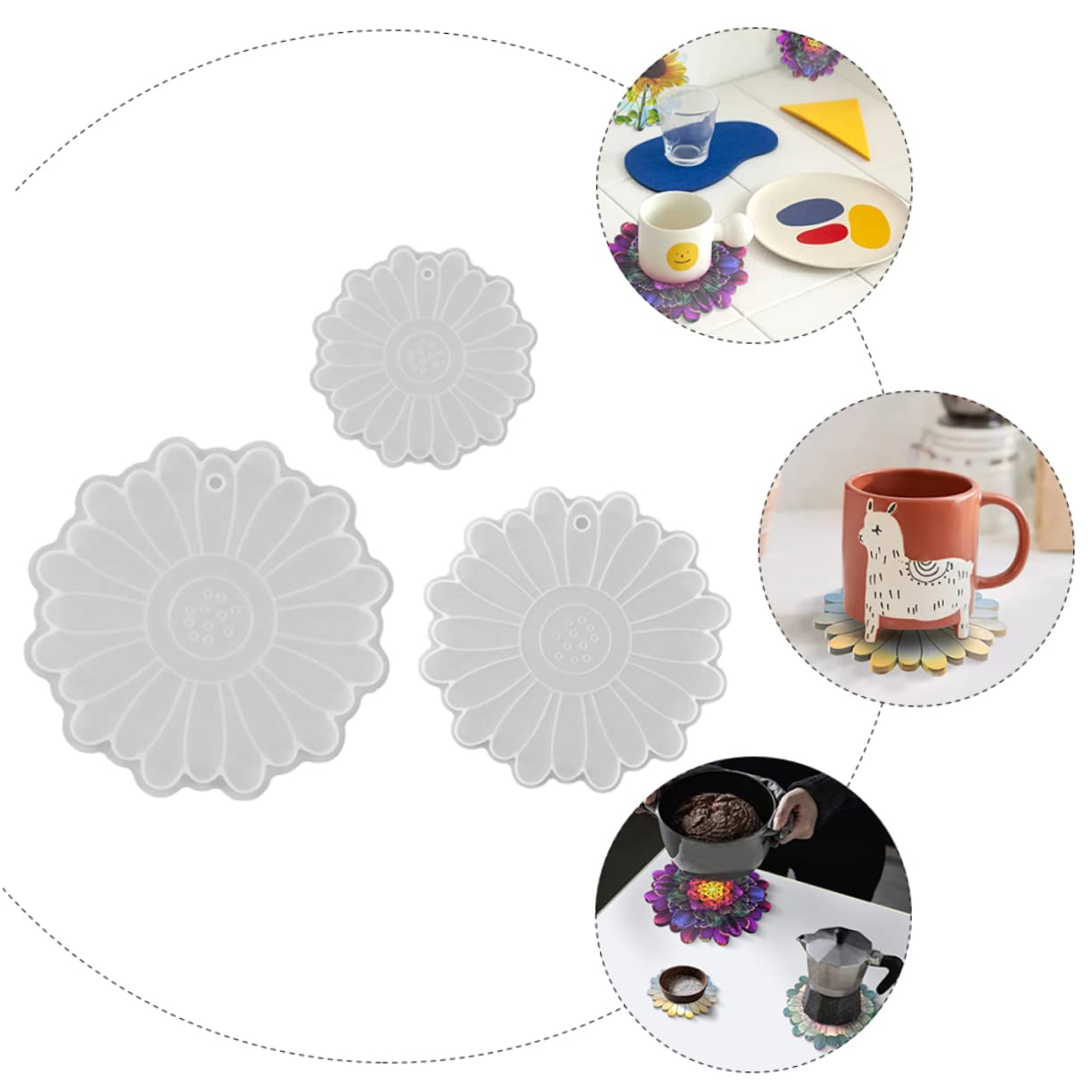 EXCEART 9pezzi Stampo Silicone Per Fai Da Te Molletta Per Resina Epossidica Facile Da Usare e Pulire Creatività Illimitata Per Artigianato e Decorazioni