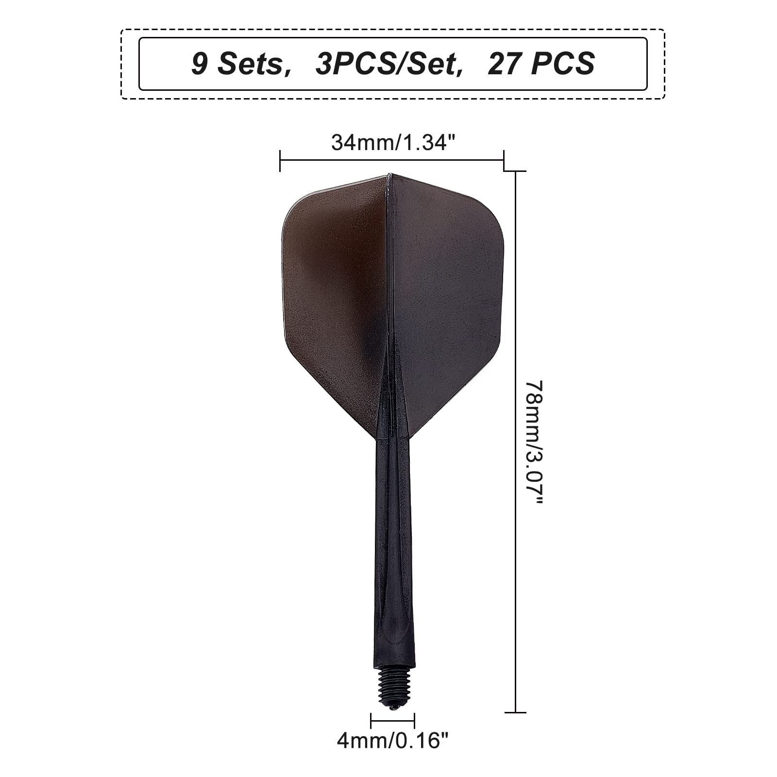 SUPERFINDINGS 27pcs Black Integrated Dart Shaft Plastic Pear Dart Shafts Grip Shafts Standard Dart Flights Accessories Kit Flights and Shafts Combo Kit Flight Packs - Image 4