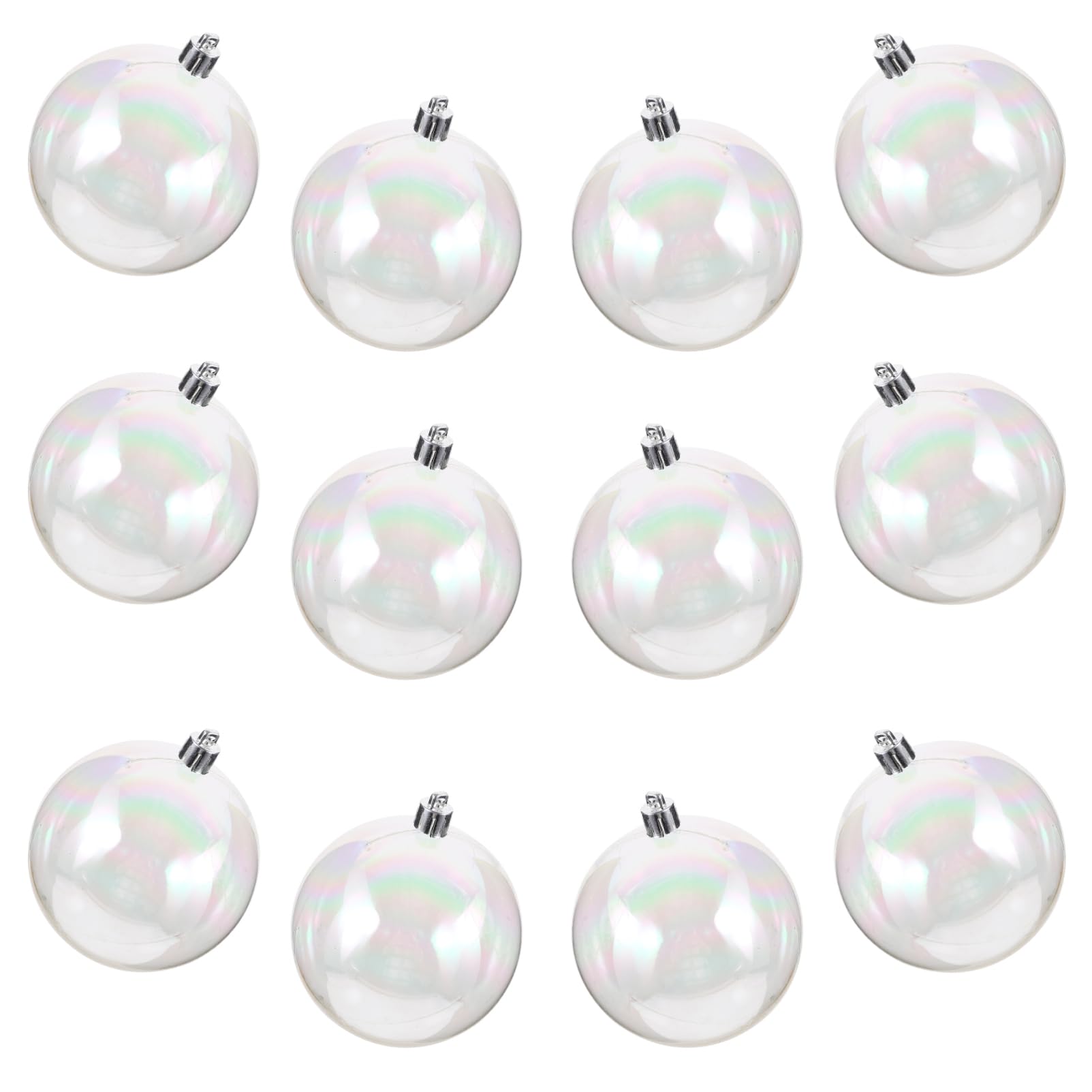 Boules de Noël irisées MAGICLULU - 12 pièces d'ornements colorés en plastique pour sapin DIY