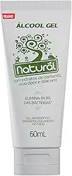 NATURAL Álcool Gel com Extratos Orgânicos de Camomila, Erva-doce e Aloe Vera - Protege, Hidrata e Perfuma - Não Resseca a Pele - 60ml
