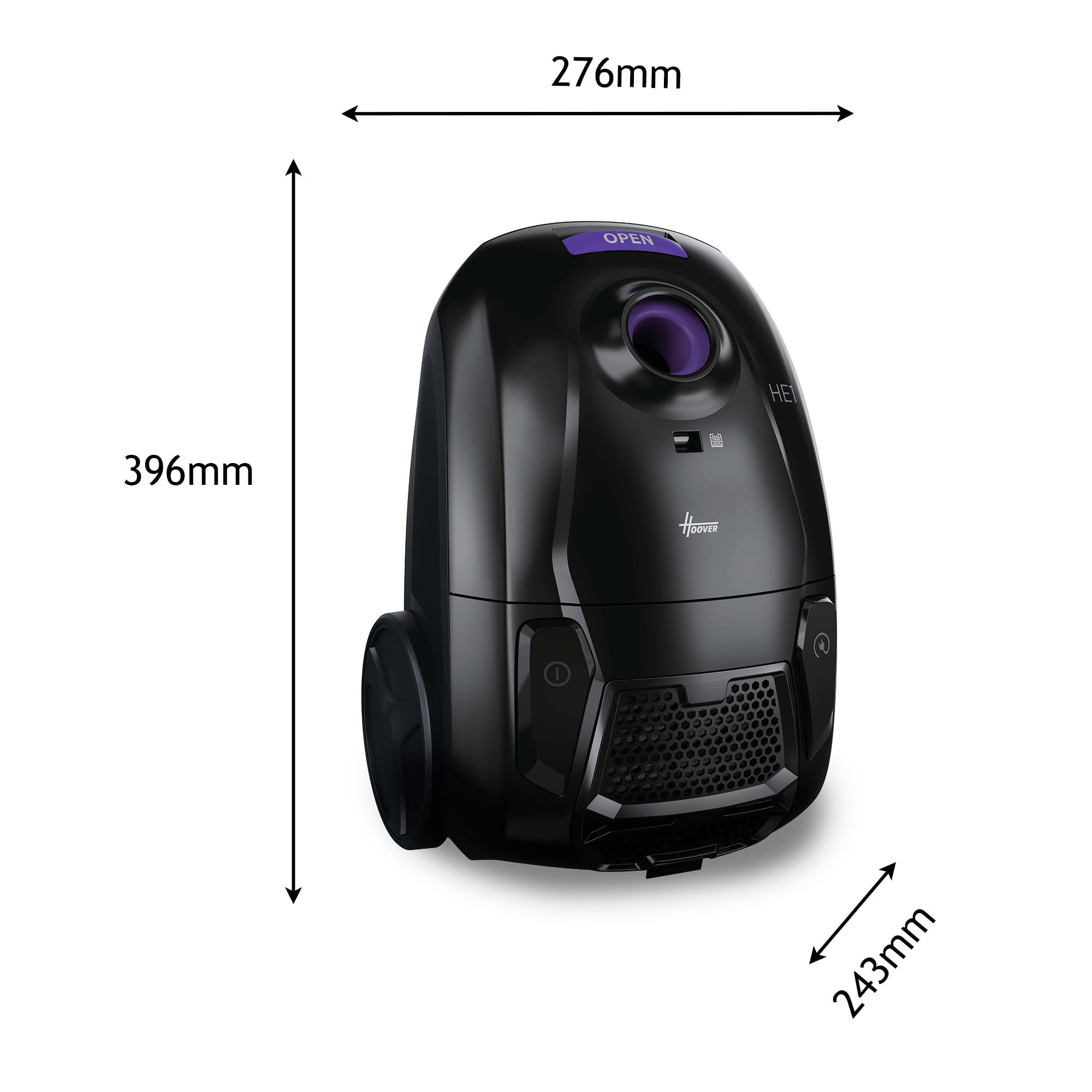 Hoover HE1 Home Aspirateur traineau avec Sac Compact Puissant 700W, Léger, Haute Performance, Brosse Tous Sols, Filtre EPA Lavable, Capacité 2,5L, Accessoires 2en1, Vidage Facile, HEZ107HM