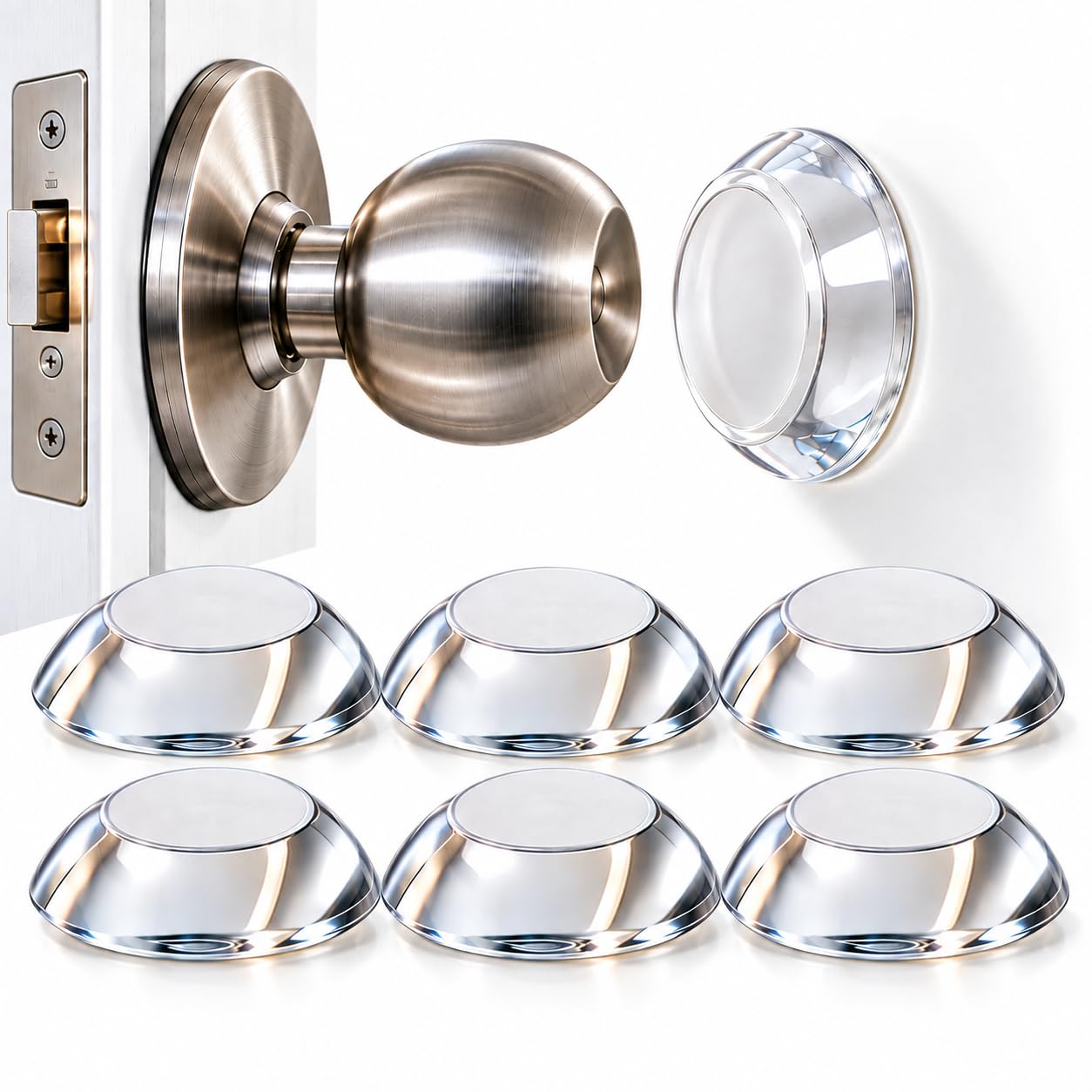 Qenixo Clear Door Bumper Strip – Self Adhesive Transparent Wall Protector for Door Handle, Rubber Cushion Pad for Home, Kitchen, Furniture, Cabinets, Anti-Collision Safety Sticker (Pack of 10) — Amazon image 10