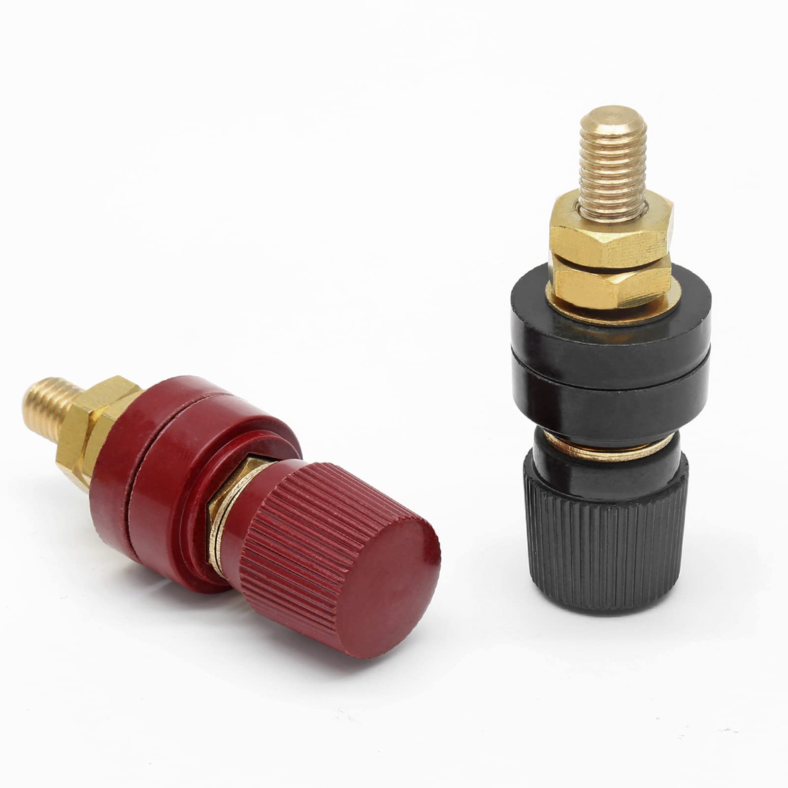 Luomorgo 2 Pcs 1/4" Remote Battery Terminal Stud Connectors - 6mm Red & Black Power Junction Posts - View #11