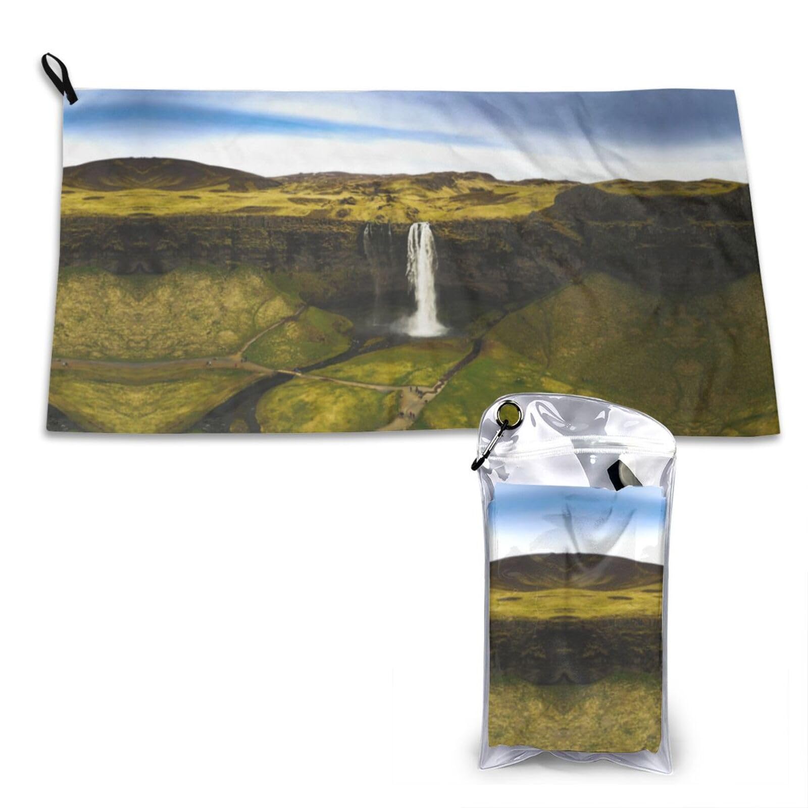 WXWJSHMGC Waterfall Landscape Picture Print Cooling Towel, Gym Towel,Cooling Towels For Neck, Soft Breathable Travel Cool Towel,Sports Towels For Gym,Camping