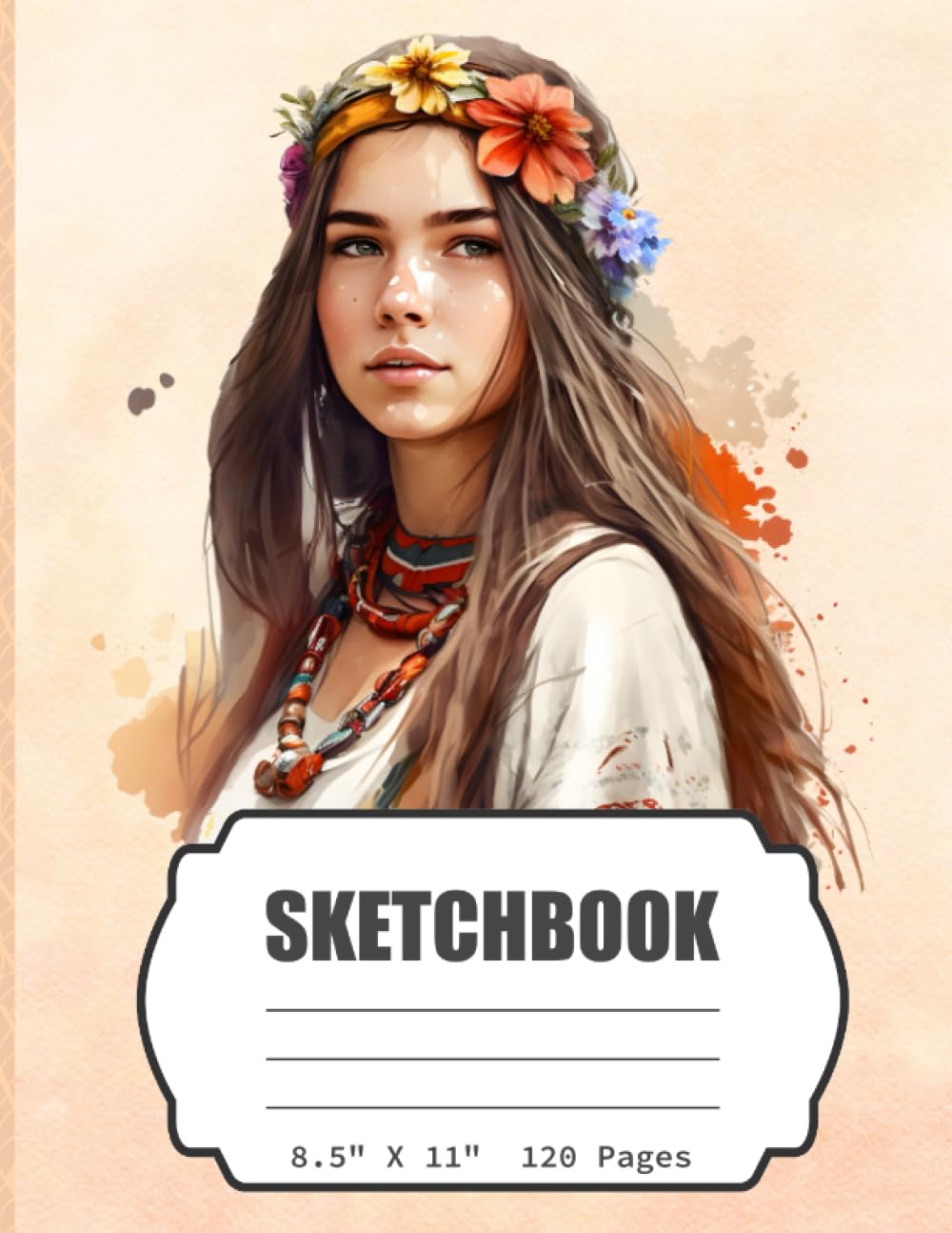 SketchBook: Girl's Portrait Blank Sketch book for kids, Girls, Boys, Teens, Adults, Artist Notebook/Journal for Drawing, Writing, Sketching or ... 120 Blank Pages, 8.5x11 (Blank Drawing Book)