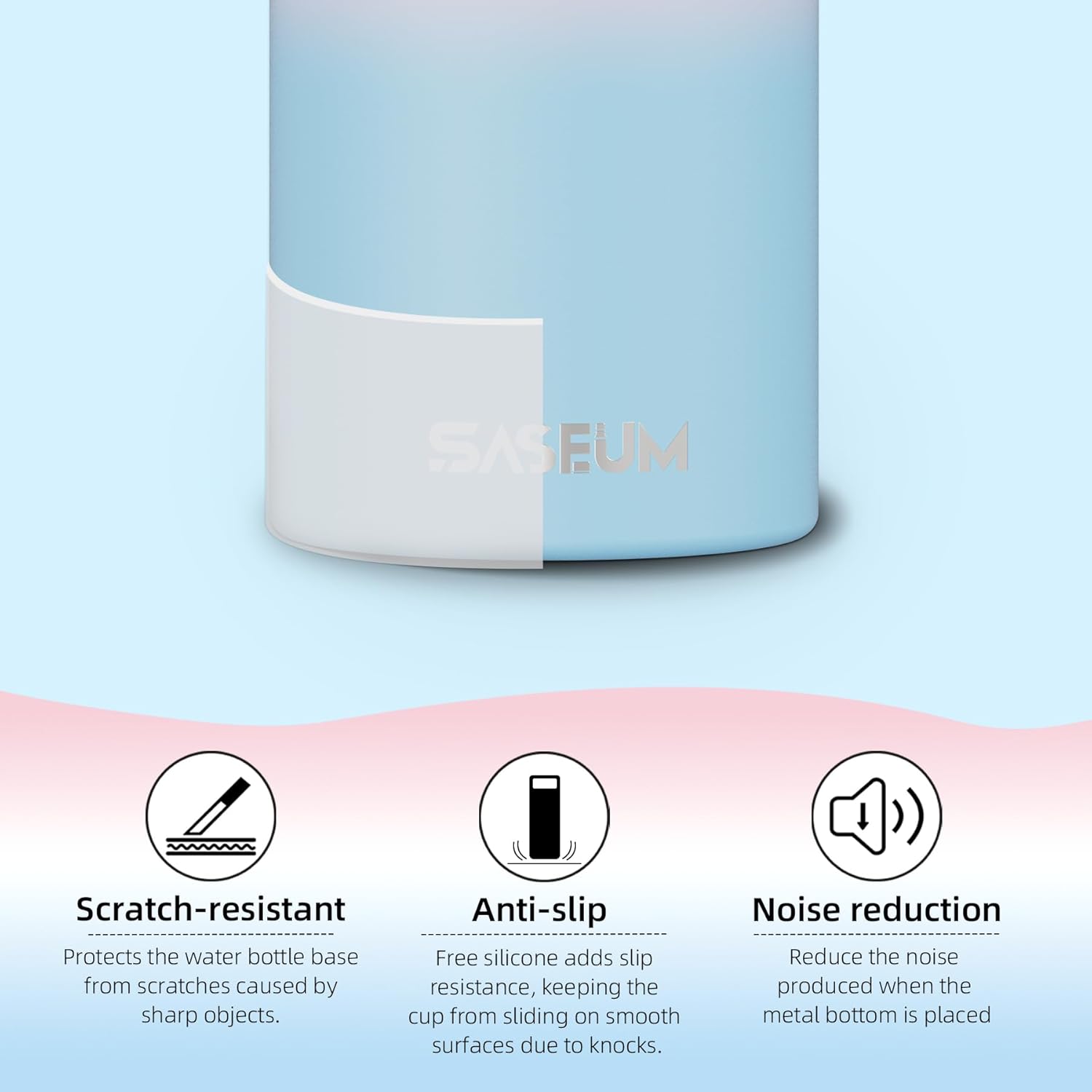 SASEUM Sport Water Bottle 18oz Stainless Steel Double Wall Vacuum Thermal Mug with Leak Proof Spout Lids, Wide Mouth Metal Insulated Water Jug for Gym and Travel（Blue Pink） - Image 7