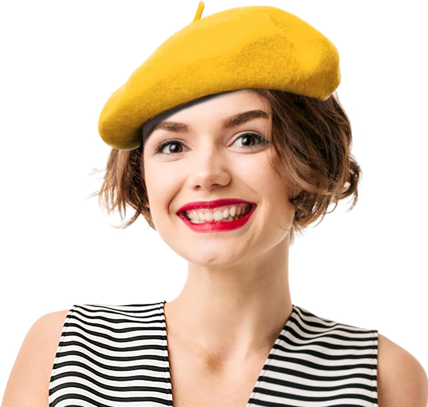 Wool Berets for Women - Classic French Beret Hats for Women and Kids, Solid Color Artist Style - Image 2
