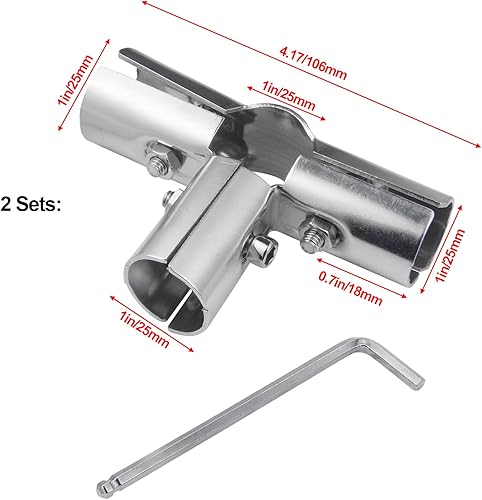 Miniatura 7 de 6 Sets of Panel T Clamps,Fine Pipe Connector Pipe Clamps,End Clamps,for "T" Clamps Into Pipe Fence Reinforcement (Applicable OD 1" or 25MM or
