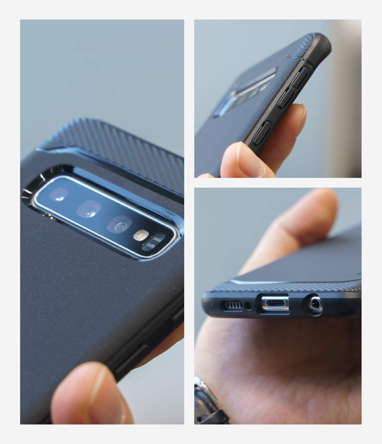 Ringke Onyx Compatible with Galaxy S10 Case, Tough Rugged Durable Shockproof TPU Grip Phone Back Cover - Black