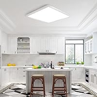 Vista 3 de Paquete de 2 luces LED de techo empotradas de 12 pulgadas y 24 W, luz de techo LED cuadrada de 5000 K, luz de techo LED plana de 3200 lm