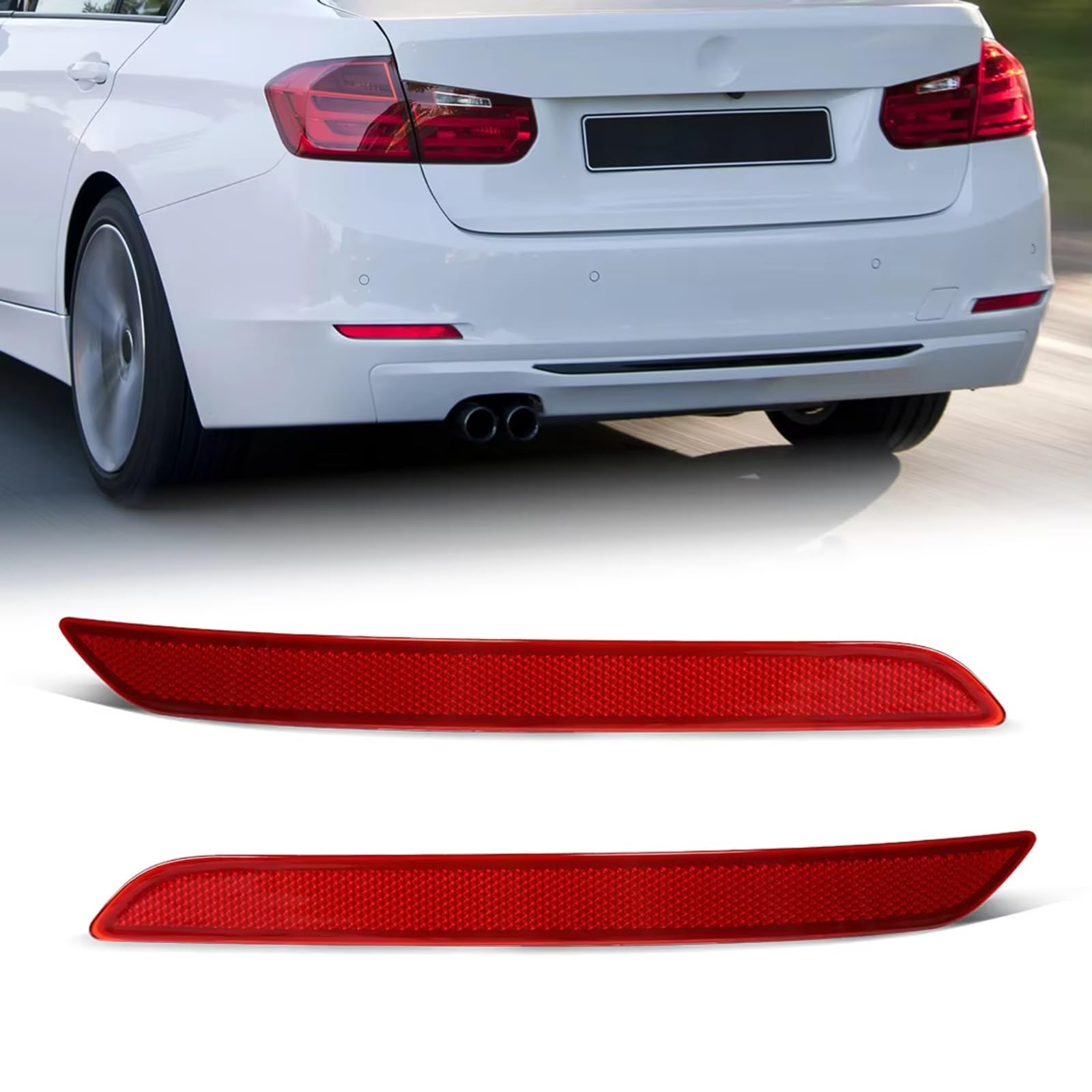 Riflettente Paraurti Compatibile Con Bmw Per Serie 3 F31 Estate 2011 2012 2013 2014 2015 Paraurti Posteriore Riflettore Luce Freno Fanali Posteriori 63147285745(Right)
