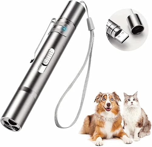Miniatura 8 de Juguetes para gatos, puntero láser, recargable, juguete láser interactivo, juguetes para gatos de interior, gatitos, perros, linterna LED, 7