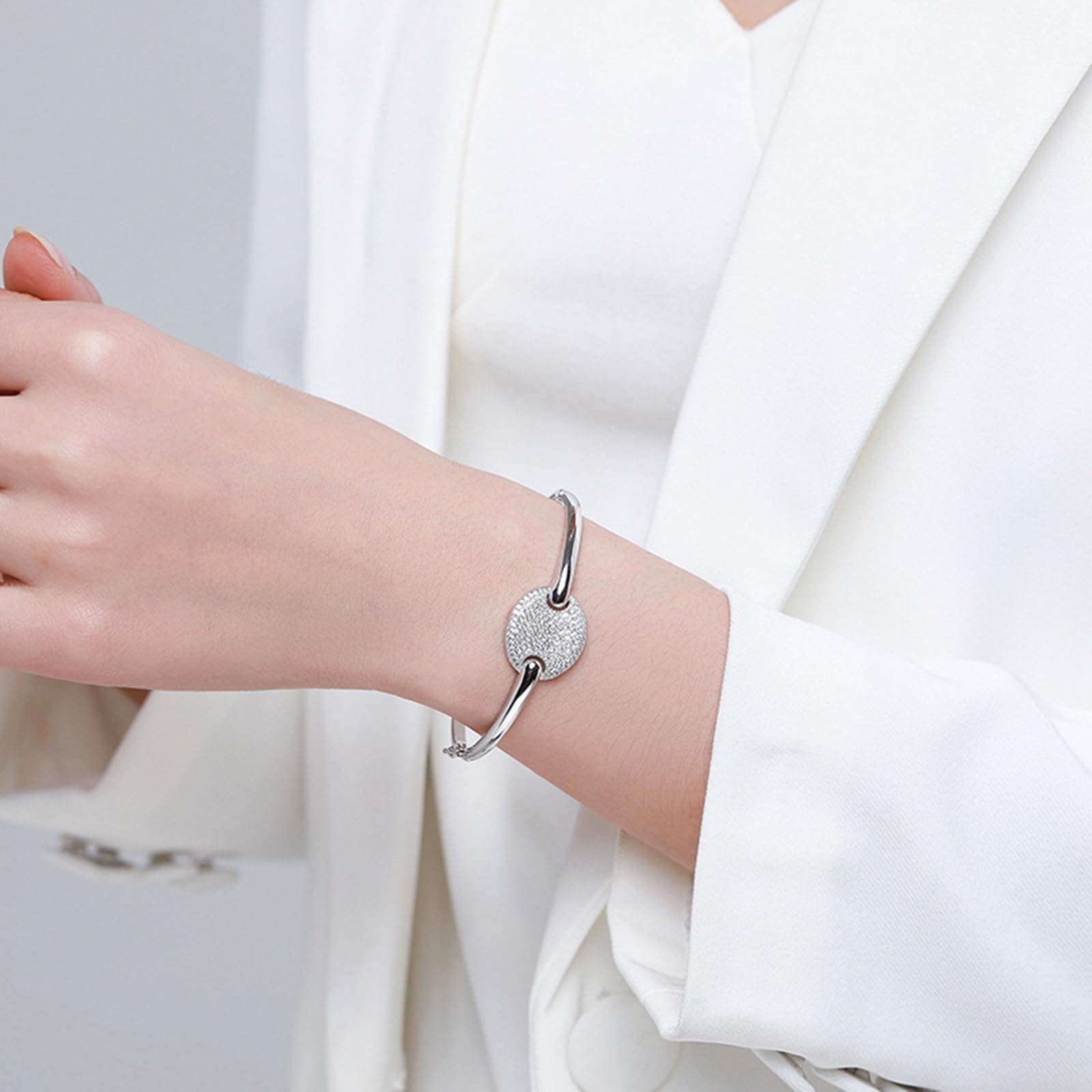 Schmuck Armband für Damen, Moissanit Elegant und funkelnd Charm Armband Rosegold für Sie, 9K/14K/18K Weißgold/Platin 950