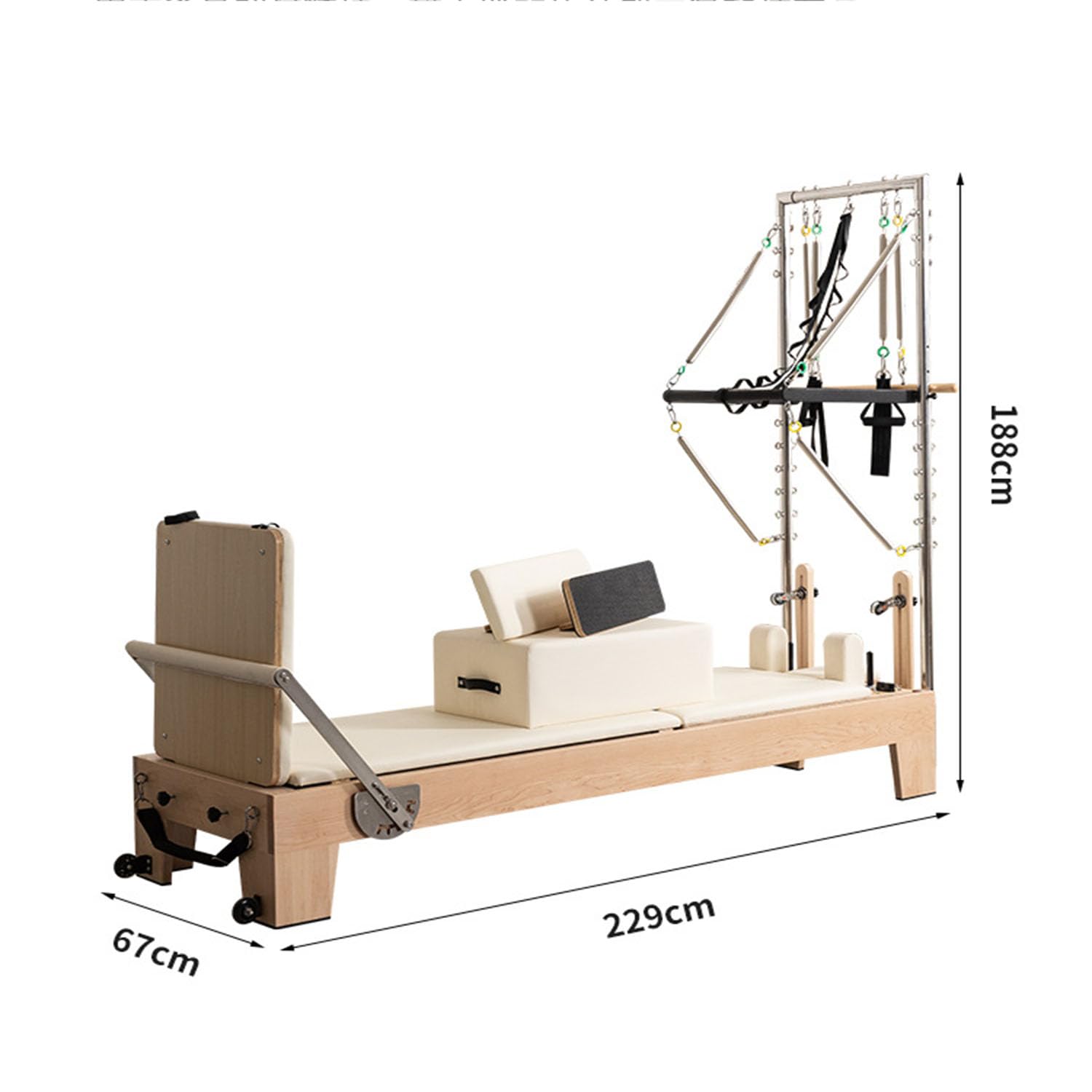Halbhohe Zwei-in-Eins-Maschine aus Ahornholz, Maschine für Zuhause, Studiomaschine, verstellbares Bett, Übungs-Yoga-Ausrüstung