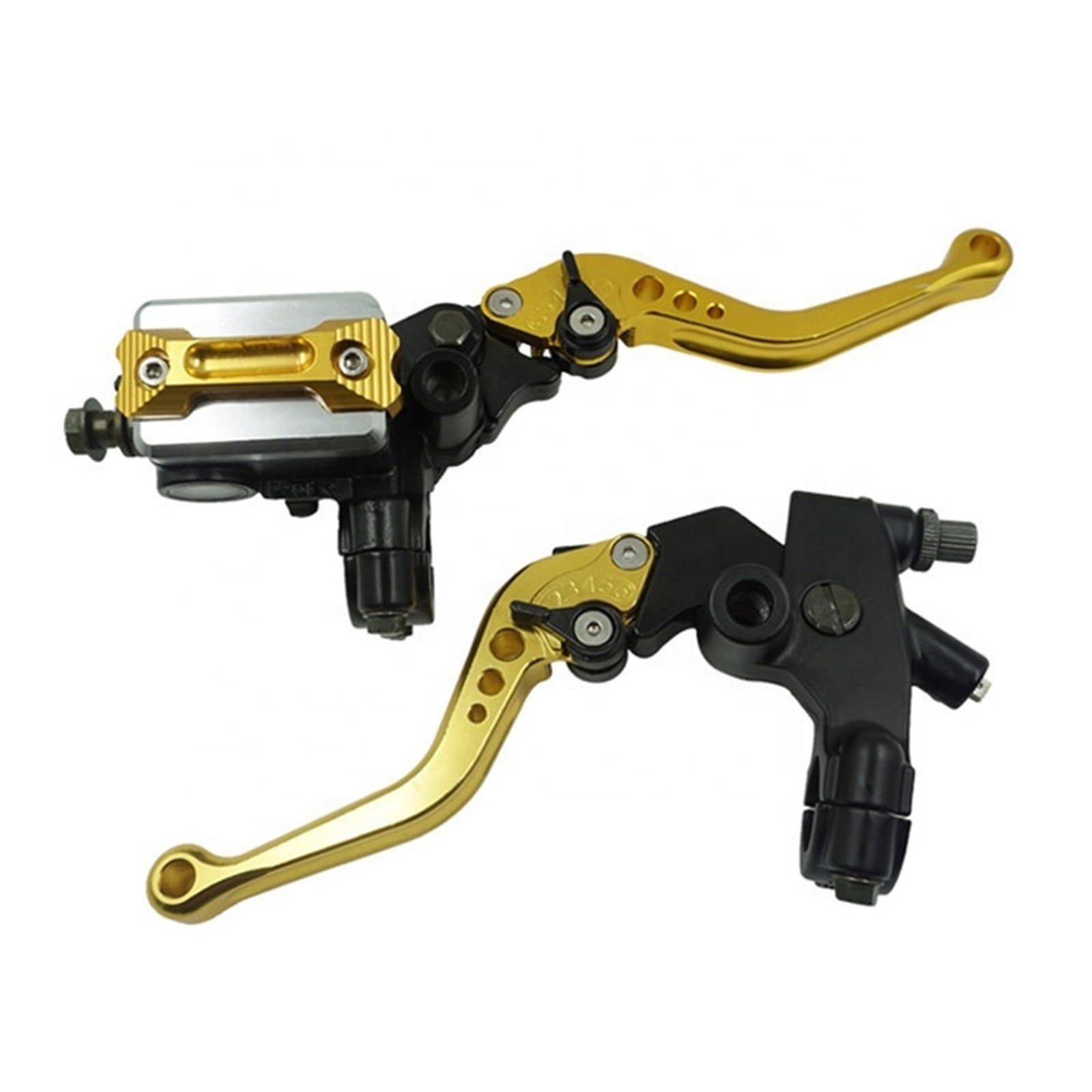 Riderai Gold Motorbike Clutch Levers Universal Aluminum 7/8'' 22Mm Front Handlebar Brake Clutch Lever Motorcycle And Levers(Gold)
