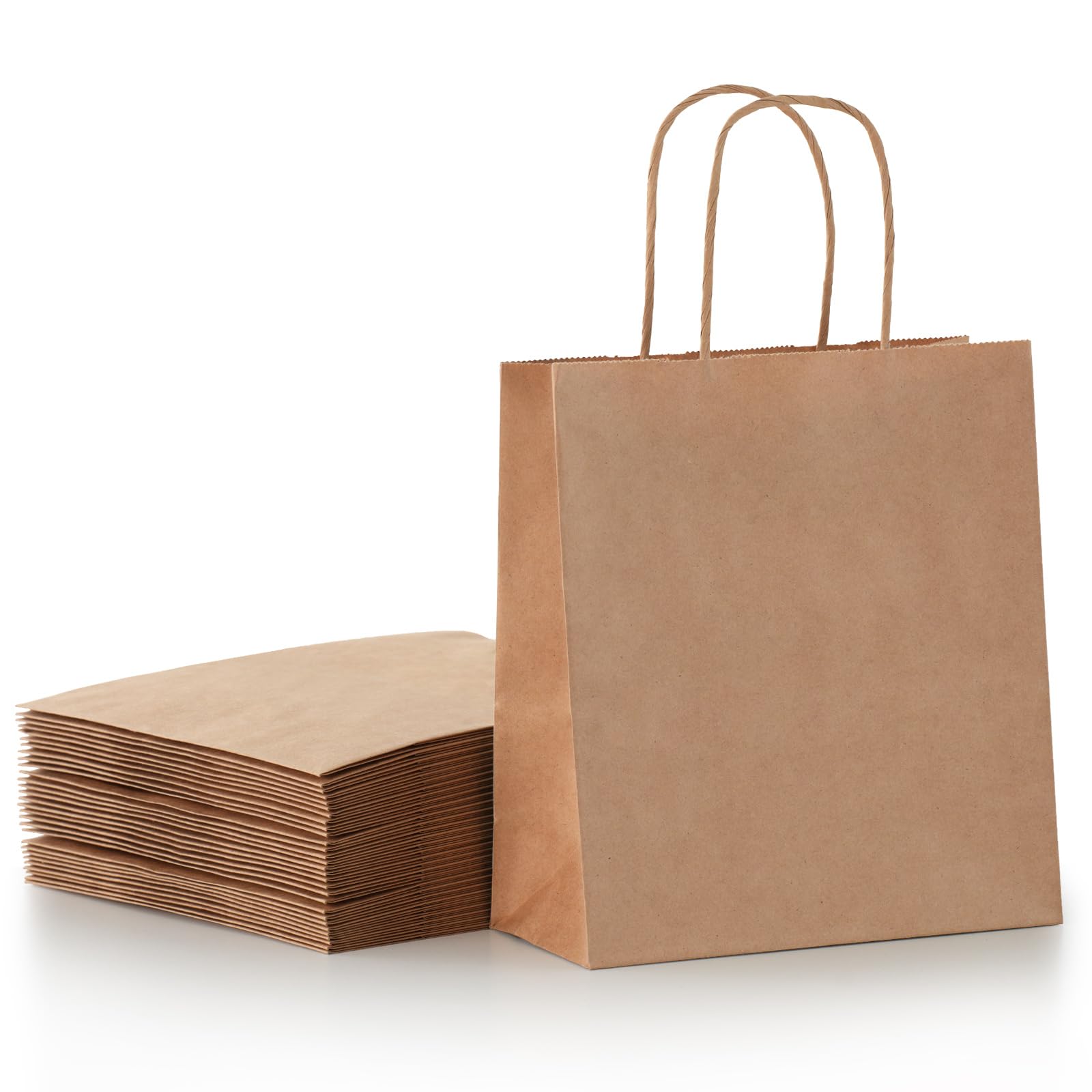 Small Paper Gift Bags with Handles - 30 Pack 8.7"x3.5"x7.9" Kraft Party Favor Bags Bulk, Parmedu Gift Bags for Christmas, Birthdays, Weddings, Festivals, and Parties (6 Colors)