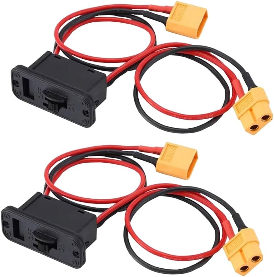 2Pcs RC Switch, Heavy Duty Large Current RC Model Battery On/Off Switch XT60 Plug for Bench Work Testing Drone