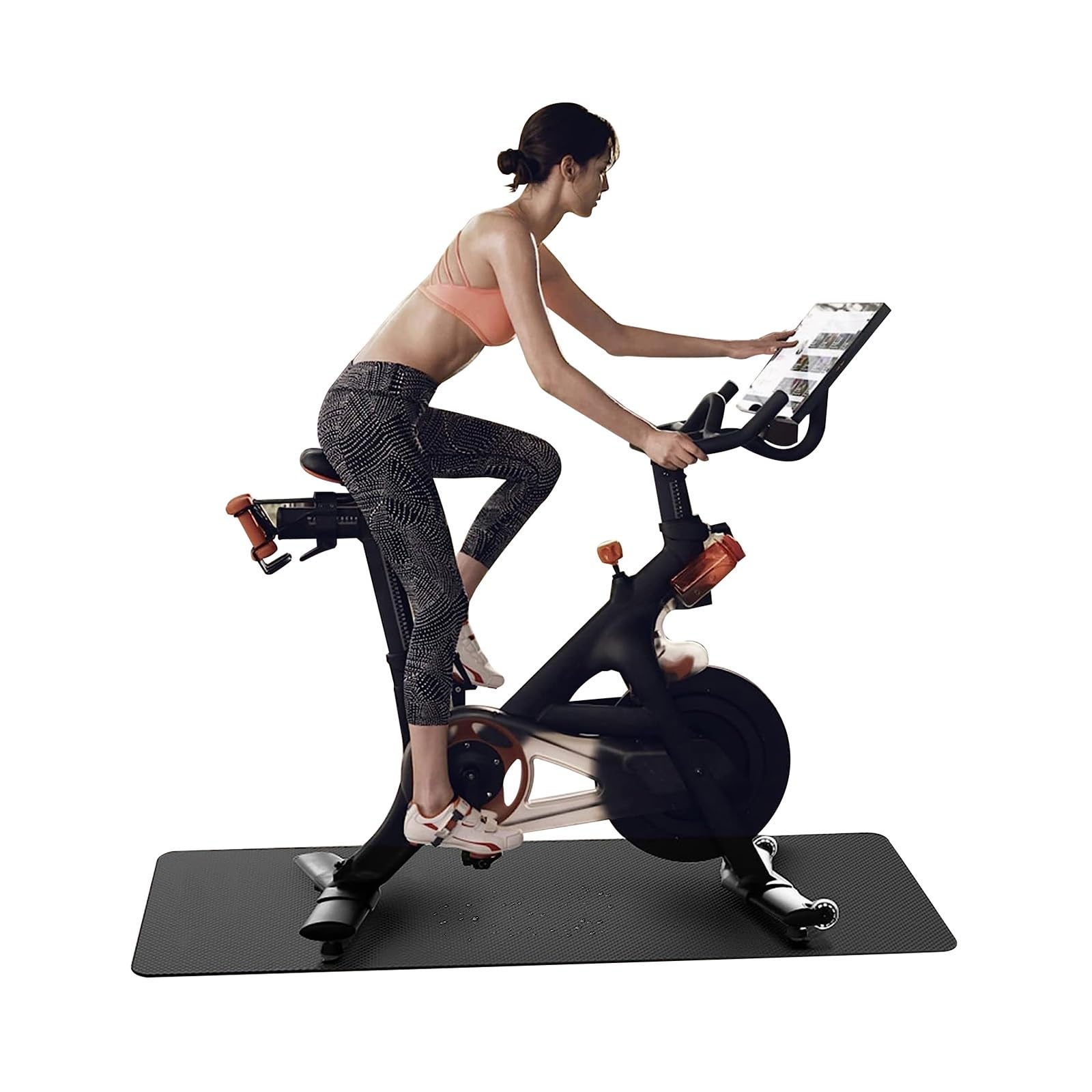 WORDFUN Tappetini per Cyclette Antiscivolo, Tappetino Insonorizzante Antivibrazione, Tappetino per Attrezzature Fitness Ad Alta Densità, Tappetino Protettivo per Il Pavimento, Resistente