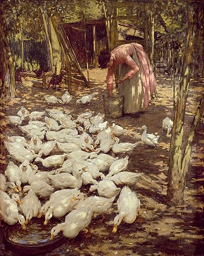 Cuadro en lienzo de Henry Herbert La Thangue, pintura mural para dormitorio, 60x90cm