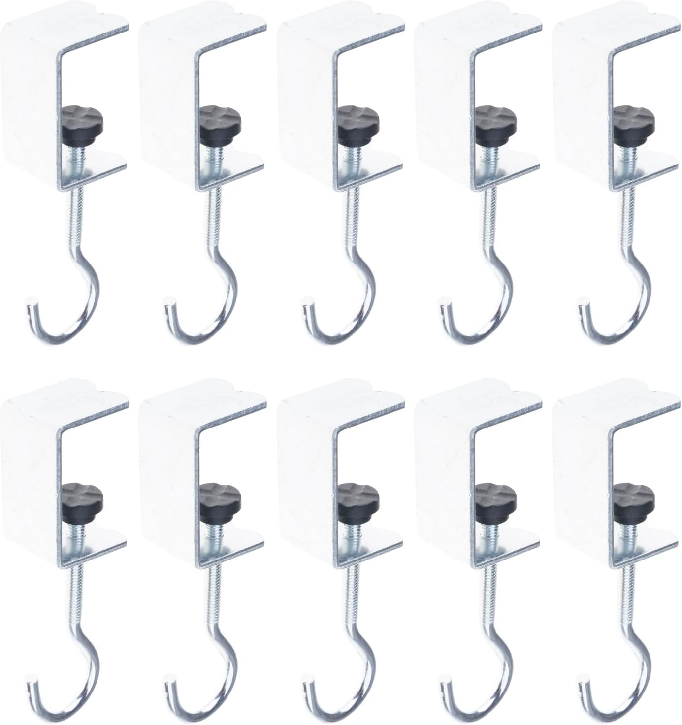 PANGBOER 360 Rotating Desk Edges Hook Without Drilling Iron Hanger for Backpacks Umbrellas Keys Office Home Space Organization