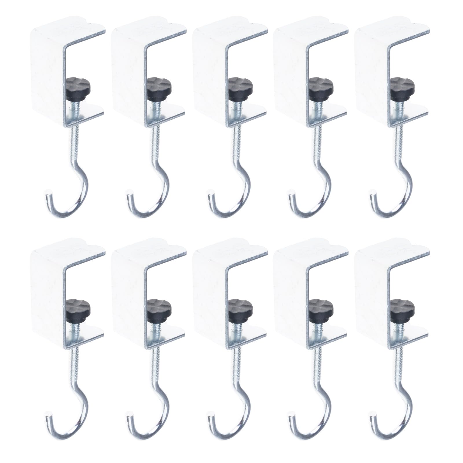 Hsioluted 360 Rotating Desk Edges Hook Without Drilling Iron Hanger for Backpacks Umbrellas Keys Home Space Organization Rotatable Under Desk Hook
