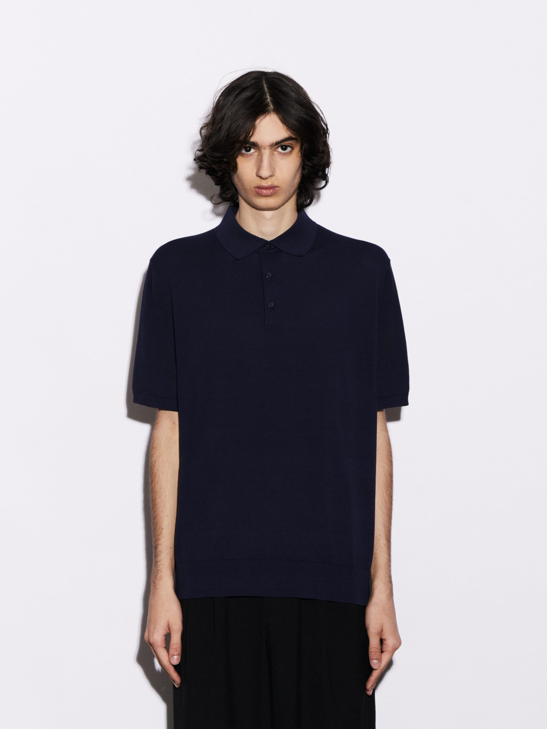 Diana Studio - Polo in Strick, Herren, 100% Baumwolle leicht und extraringsgedreht, Kurzarm, Casual Fit