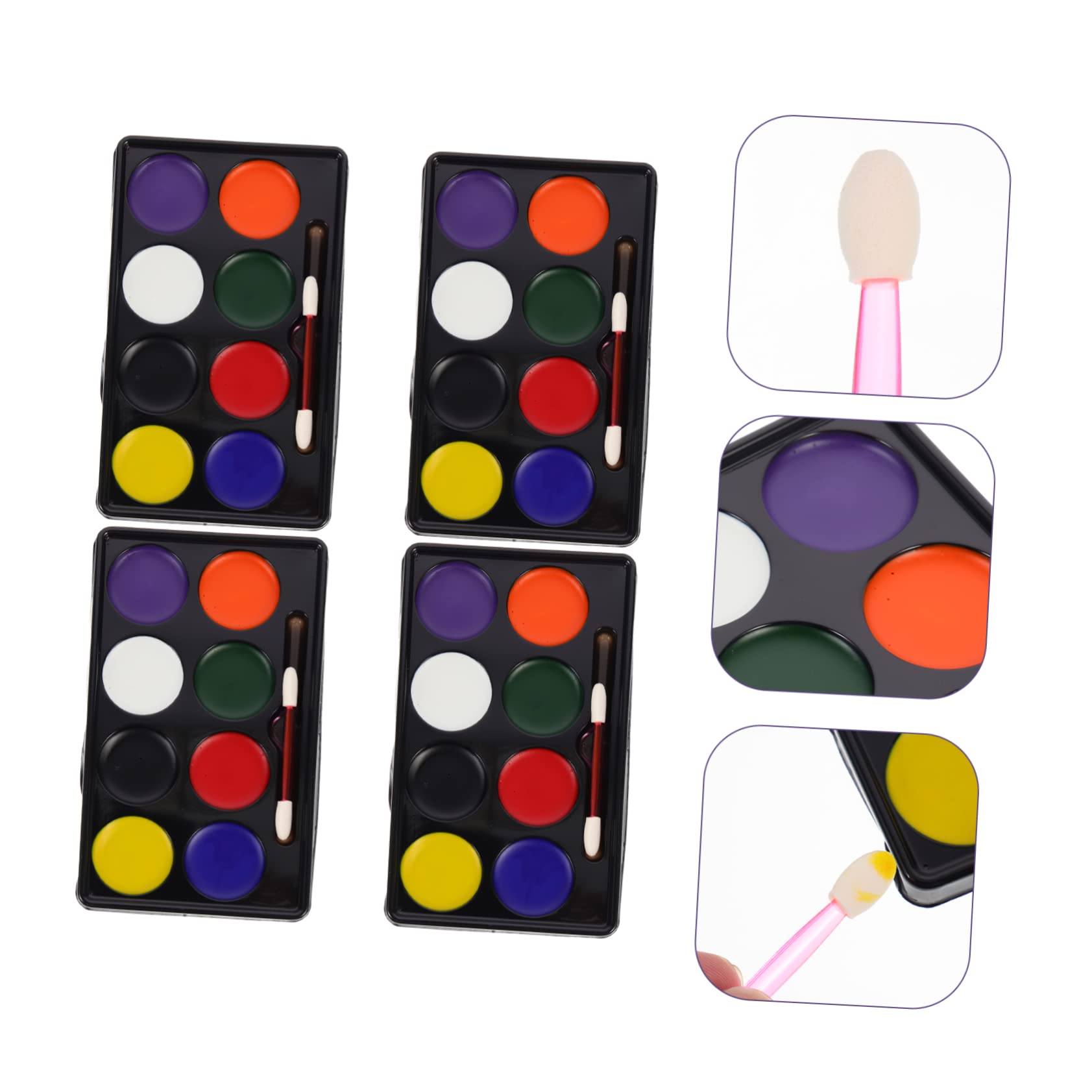 NUOBESTY 5 Set Dipinto Per Kit Per La Pittura Del Viso Strumento Per Il Trucco Del Festival Facepaint Vernice Per Il Corpo Del Viso Vernice Per Trucco Lavabile Colorful 4 Pezzi * 5