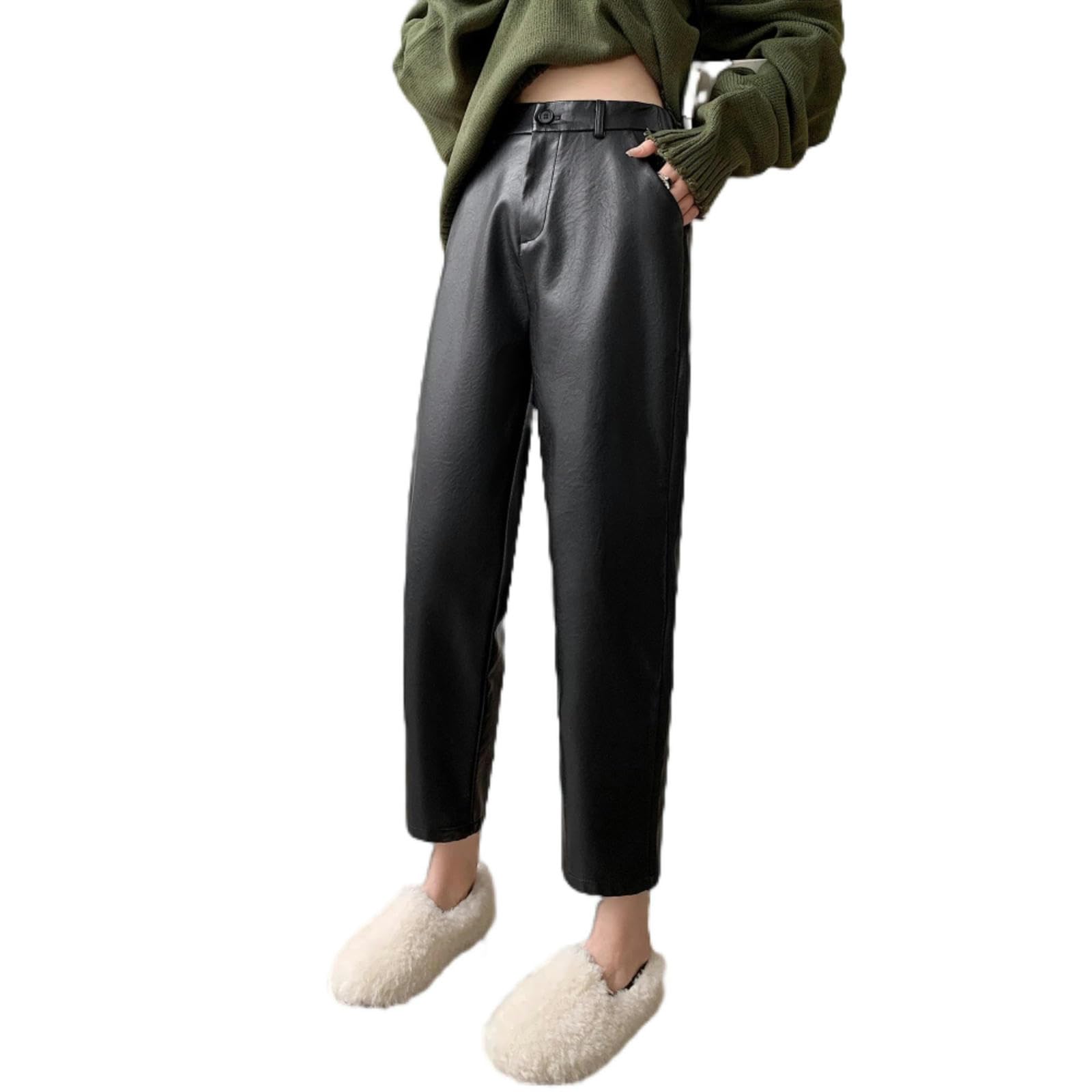 Pantalon pour femme noir et chaud idéal pour les sorties hivernales