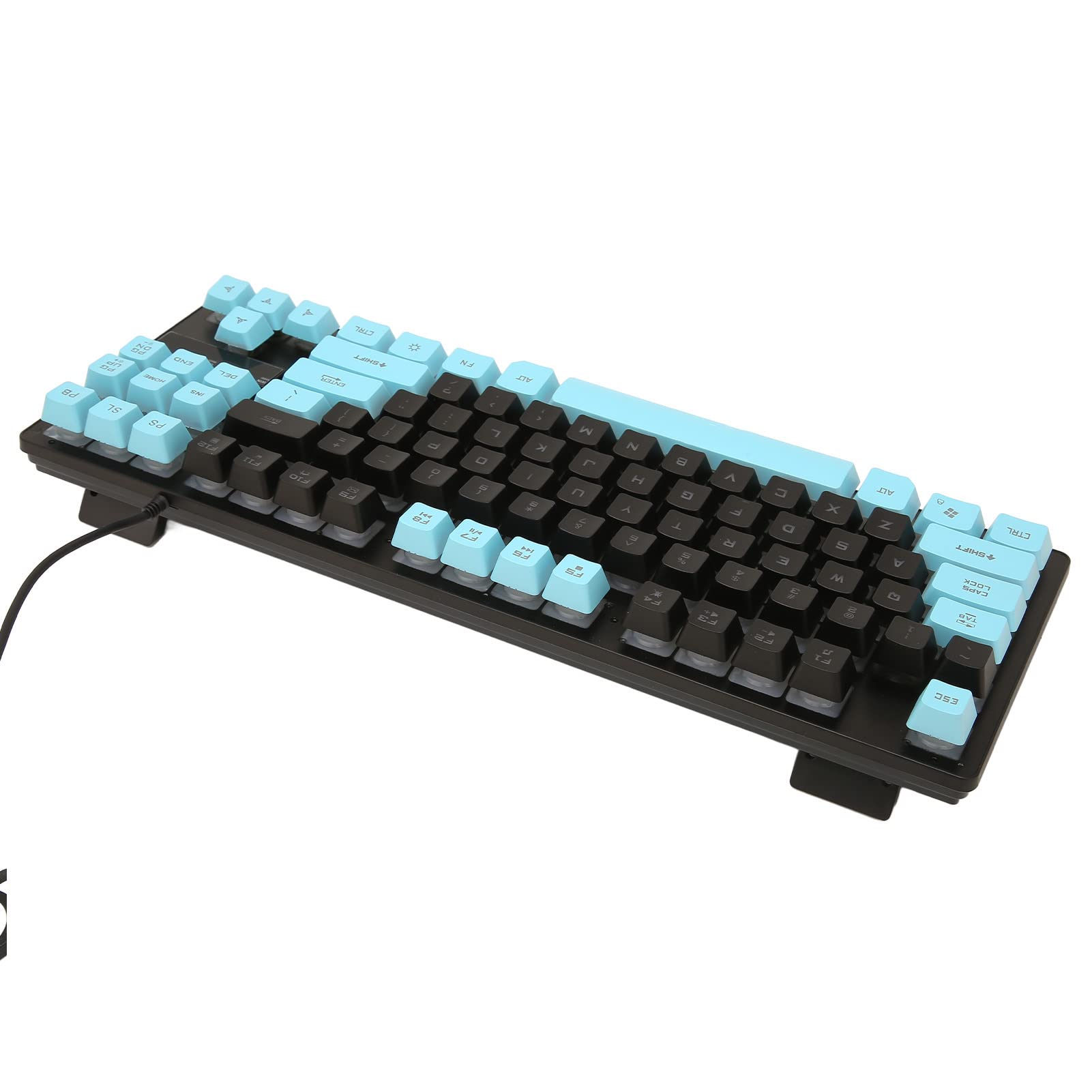 Acouto Tastiera da Gioco Cablata 87 Tasti Design Ergonomico Retroilluminato a Colori Accessori per Computer Notebook DesktopSupporti Blu Scuro per Tastiera da Gioco Cablata WinTastiera da