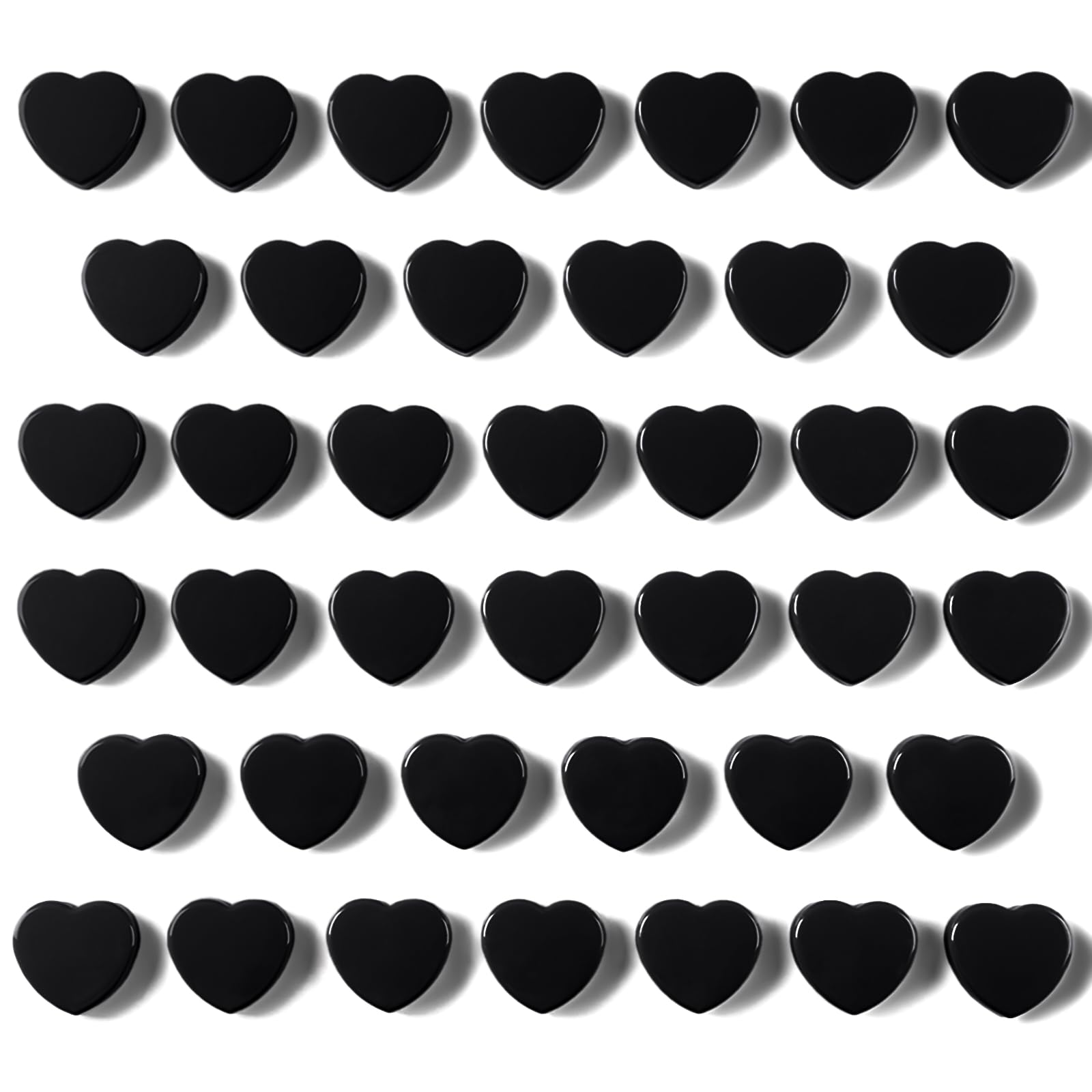 DUJEQM Fridge Magnets - 40 Pcs Strong Magnet Black Heart Small Magnets, Whiteboard Magnets Heavy Duty Decorative Cute Mini Magnet for Adults, Crafts, Notice Boards, Office, Kitchen, School, Home, Map