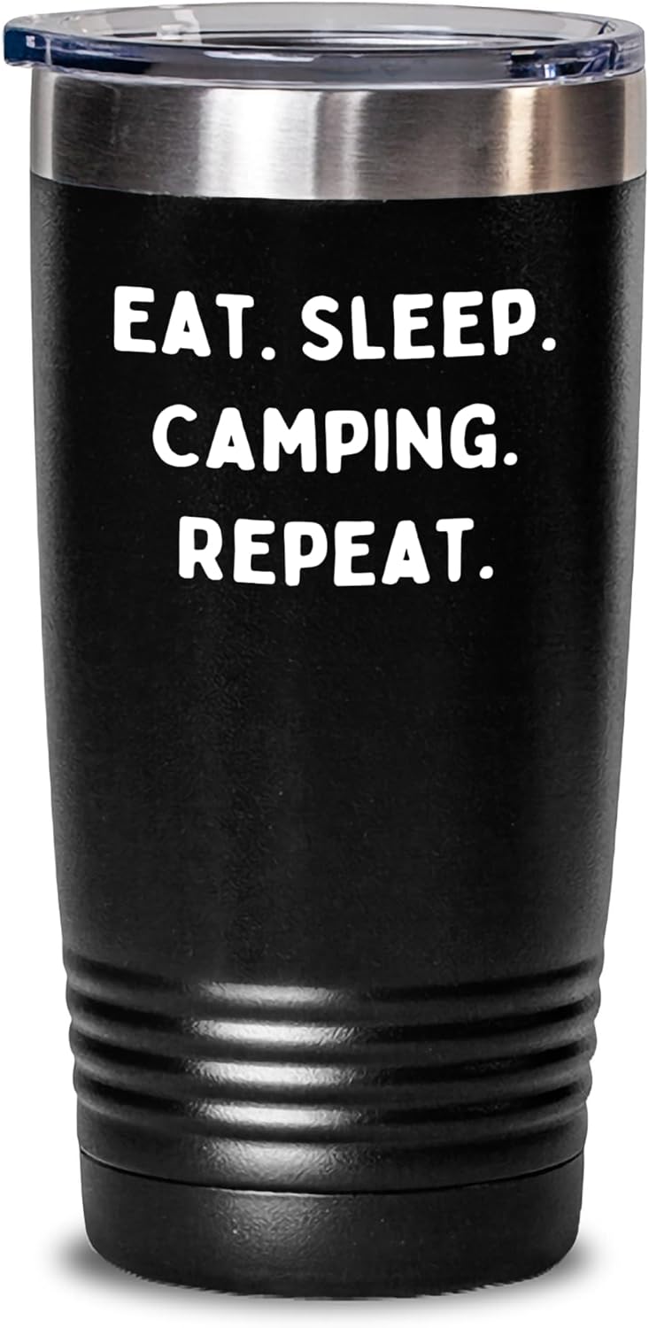 Eat Sleep Camping Repeat Valentine's Unique Gift for Camping Husband, Camping Dad, Camping Friend, Camping Partner, Camping Family, Camping Lovers Tumbler