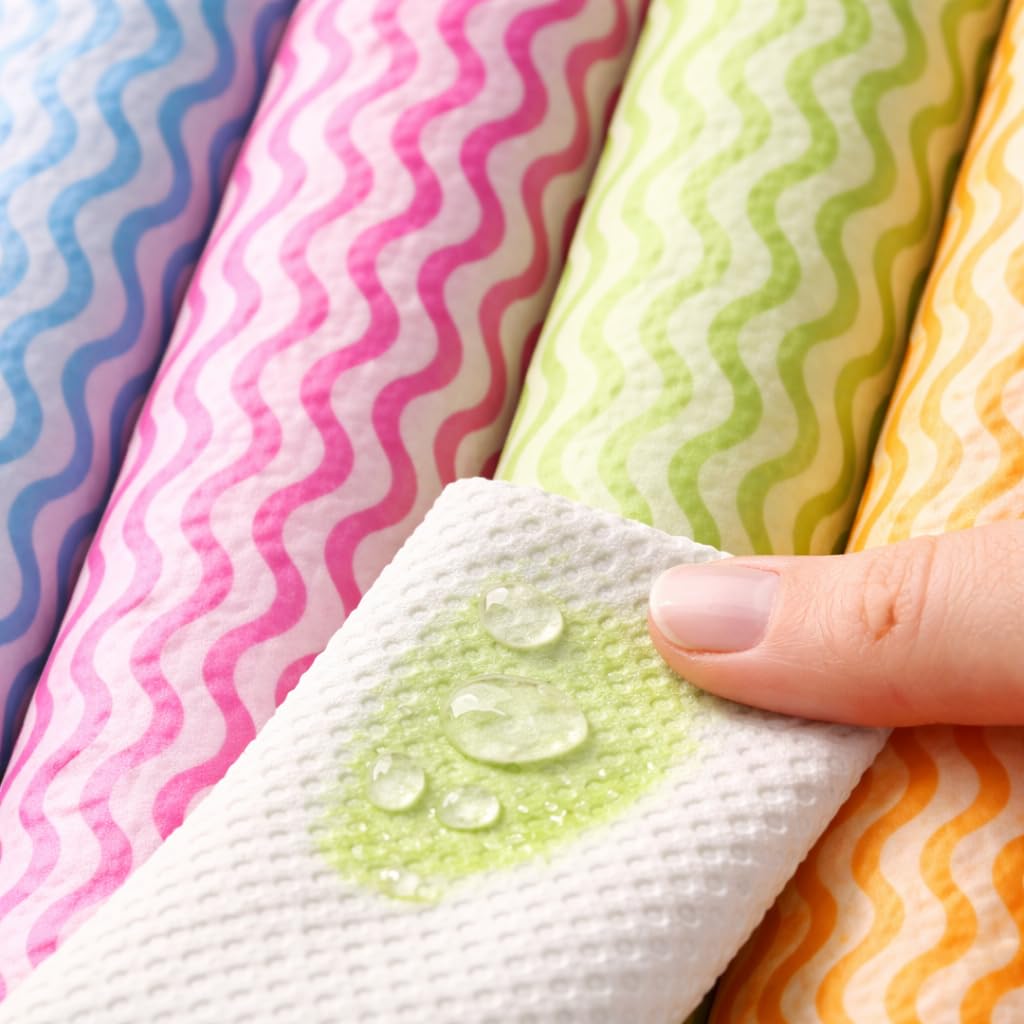 Premium Reusable Kitchen Towel Roll | Non-Woven Washable Cleaning Cloth (120 Pulls) | Lint-Free, OBA-Free, Strong Absorbency Kitchen Wipes for Slabs, Sinks & Appliances 4